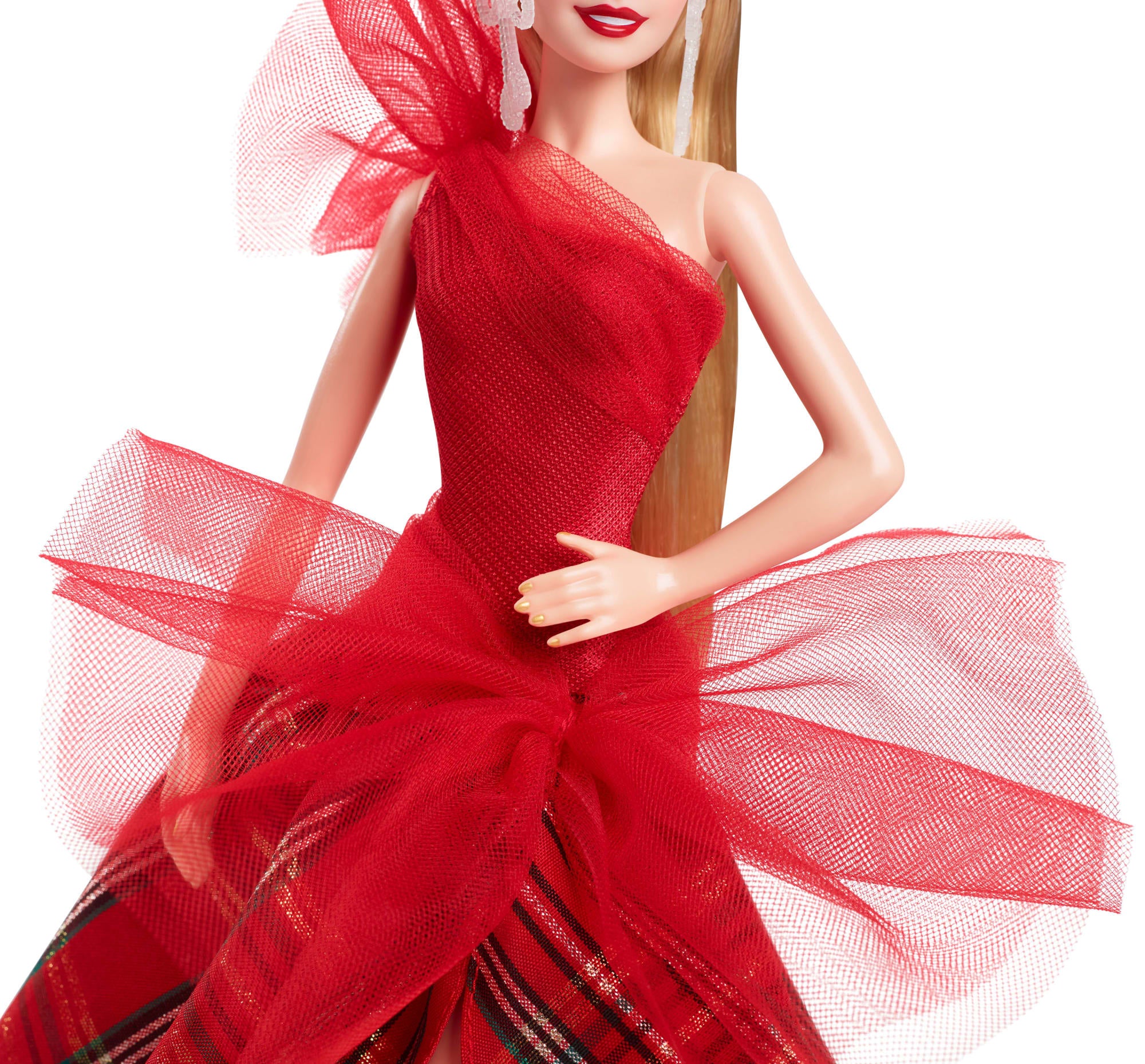 Barbie Signature 2024 Holiday Barbie Fashion Doll, Seasonal Collector Gift, Blonde With Plaid Gown - Image 3