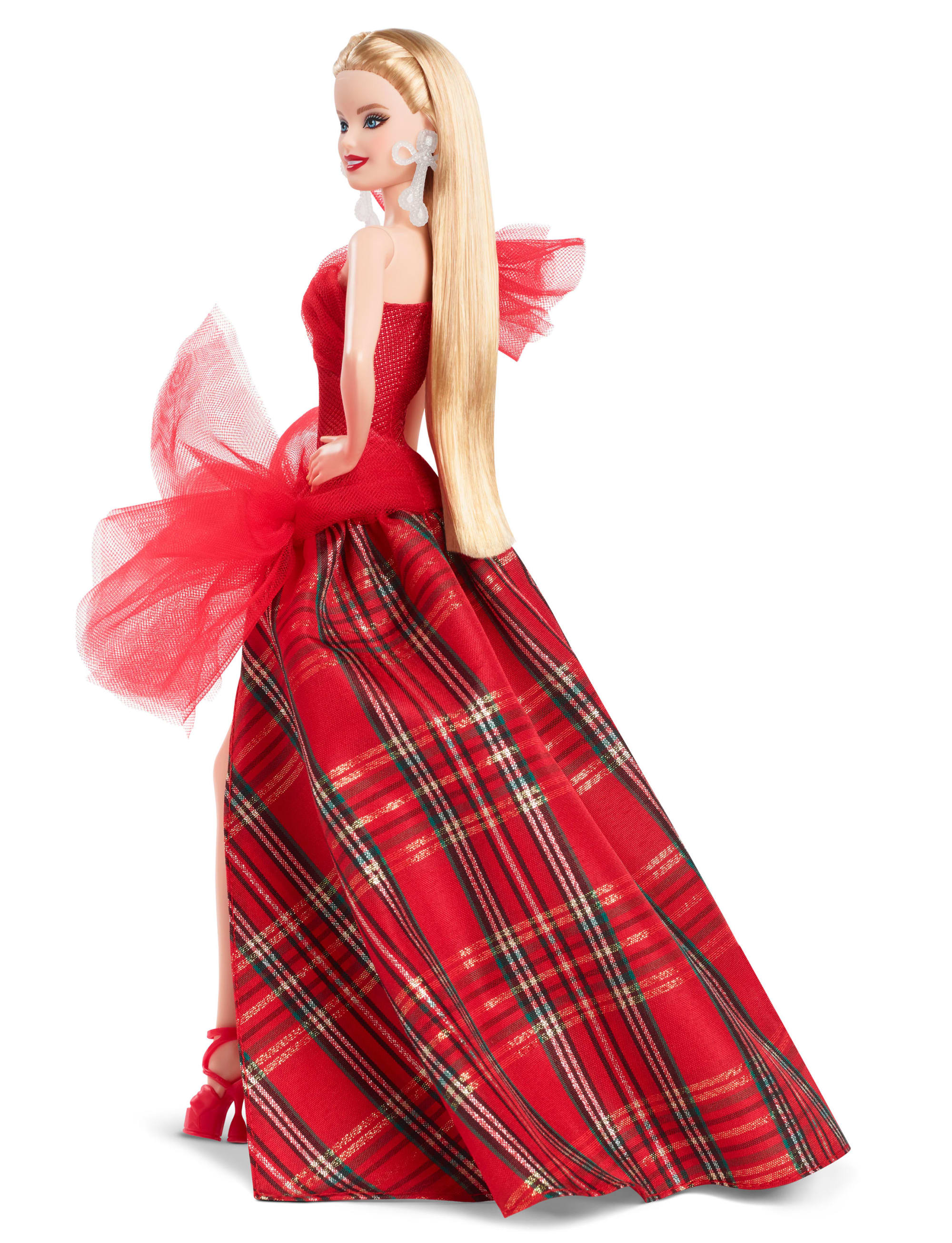 Barbie Signature 2024 Holiday Barbie Fashion Doll, Seasonal Collector Gift, Blonde With Plaid Gown - Image 5