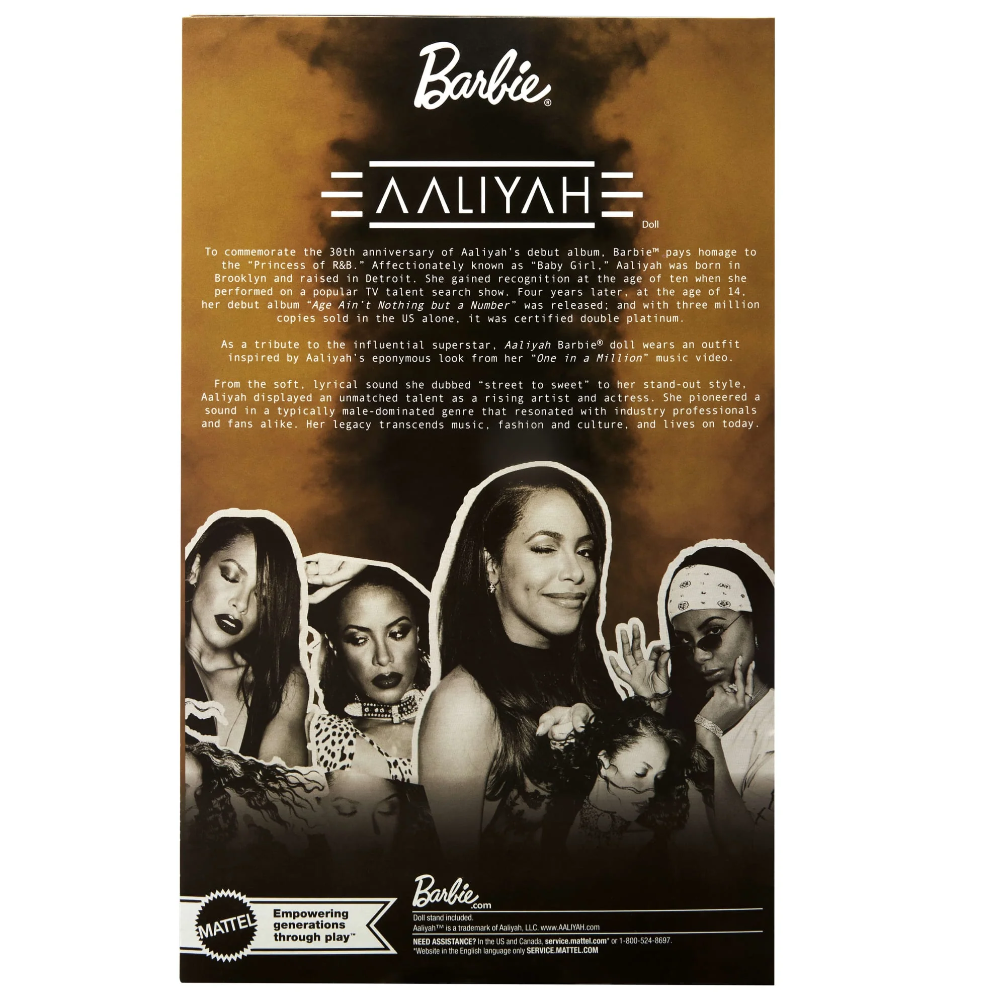 Barbie Signature Aaliyah Collectible Doll in Black Faux Leather Outfit - Image 6