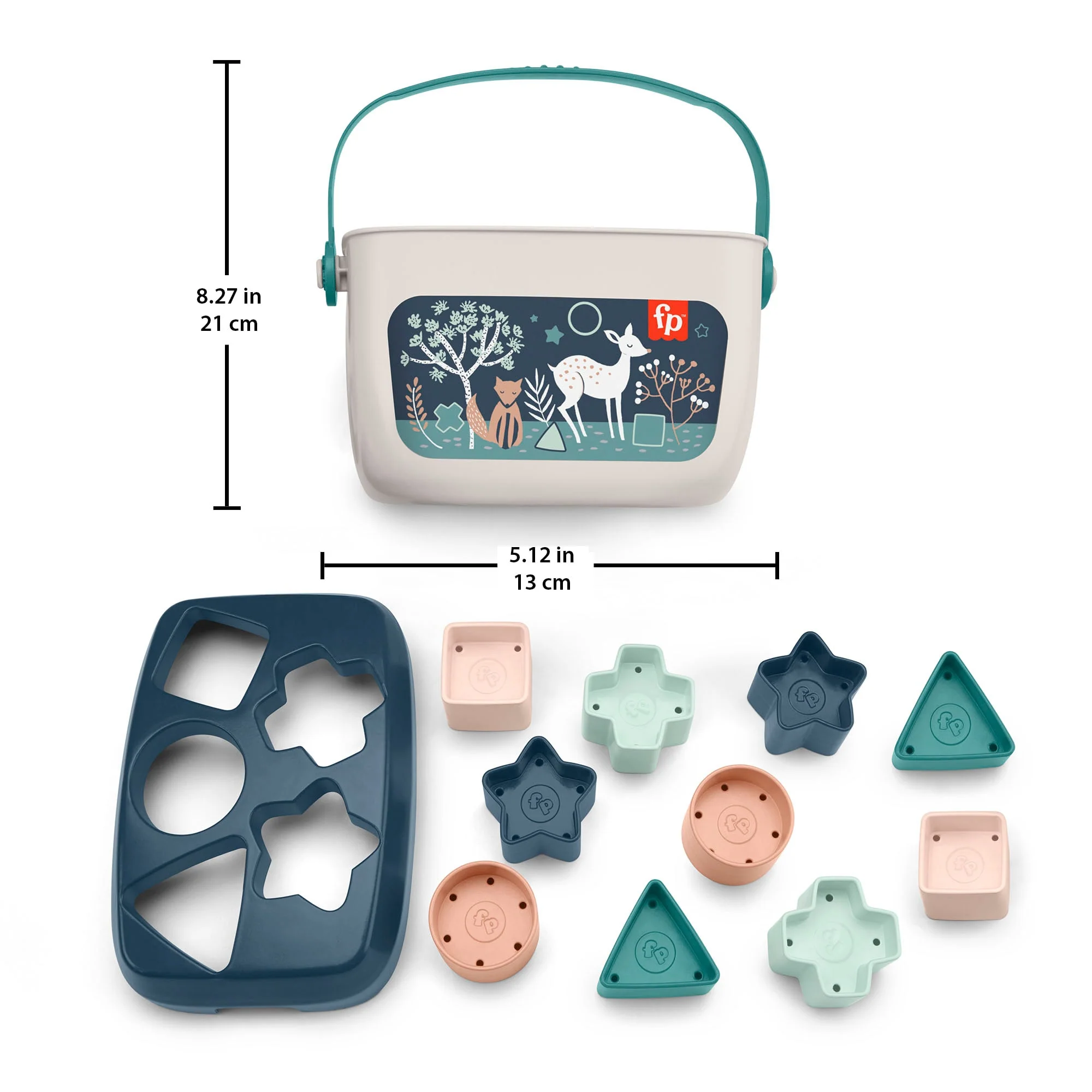 Fisher-Price Baby's First Blocks Infant Shape-Sorting Toy, Navy Fawn, Set Of 10 - Image 5
