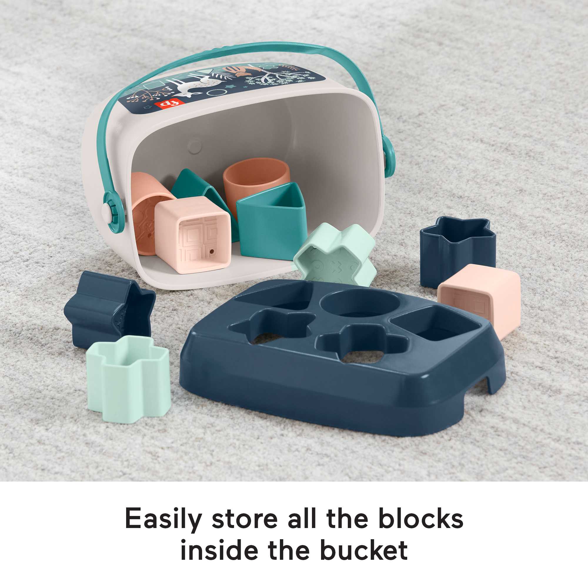 Fisher-Price Baby's First Blocks - Navy Fawn, Shape-Sorting Toy - Image 4