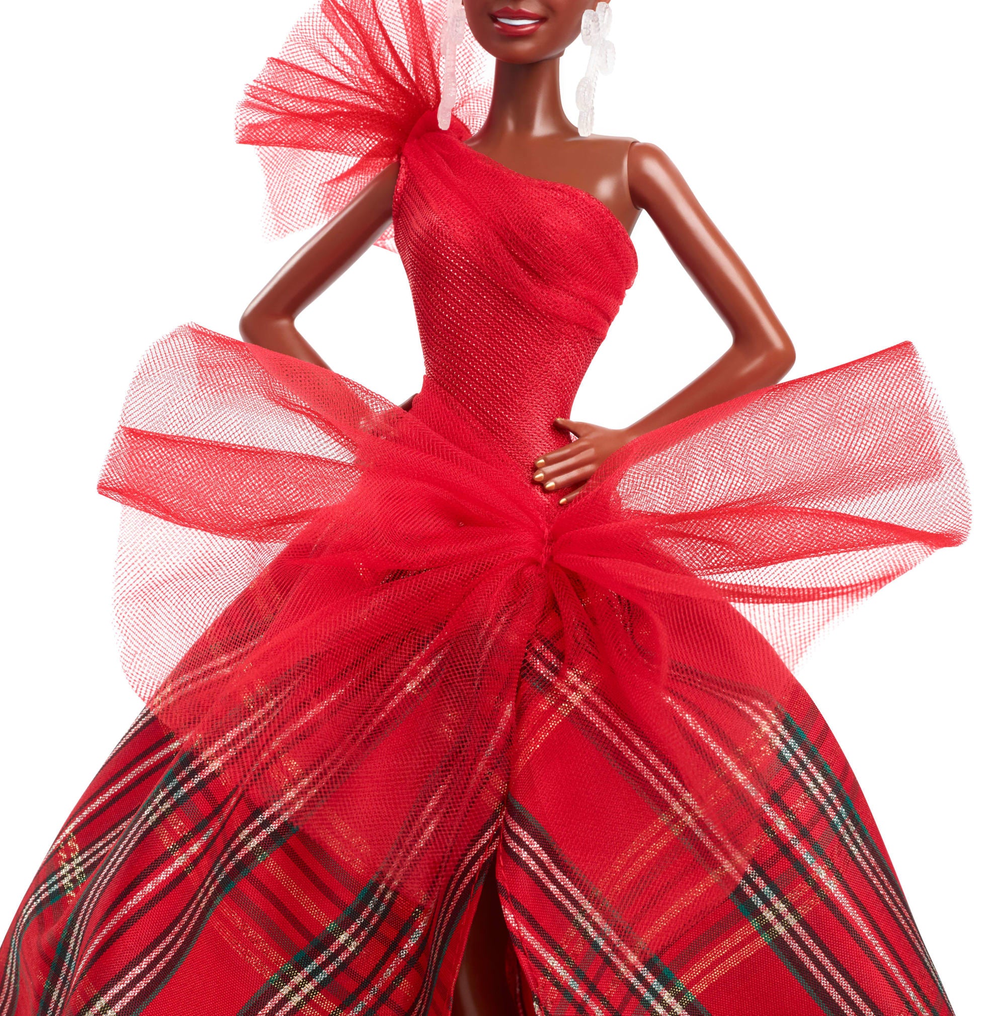 Barbie Signature 2024 Holiday Barbie Fashion Doll, Seasonal Collector Gift, Brown Hair With Plaid Gown - Image 3