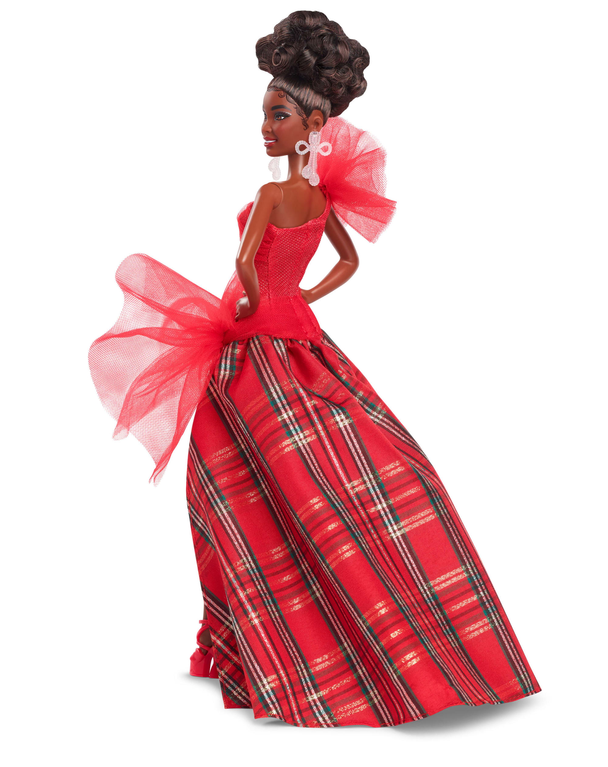Barbie Signature 2024 Holiday Barbie Fashion Doll, Seasonal Collector Gift, Brown Hair With Plaid Gown - Image 5