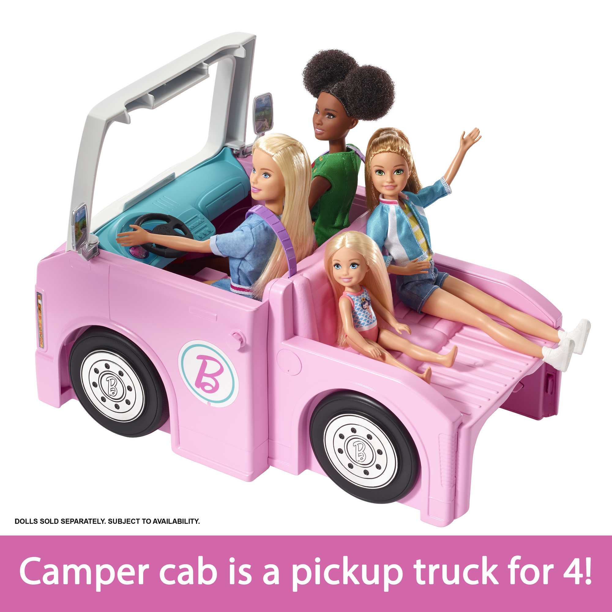 Barbie Camper, Doll Playset With 50 Accessories, Truck, Boat And House, 3-In-1 Dream Camper - Image 3