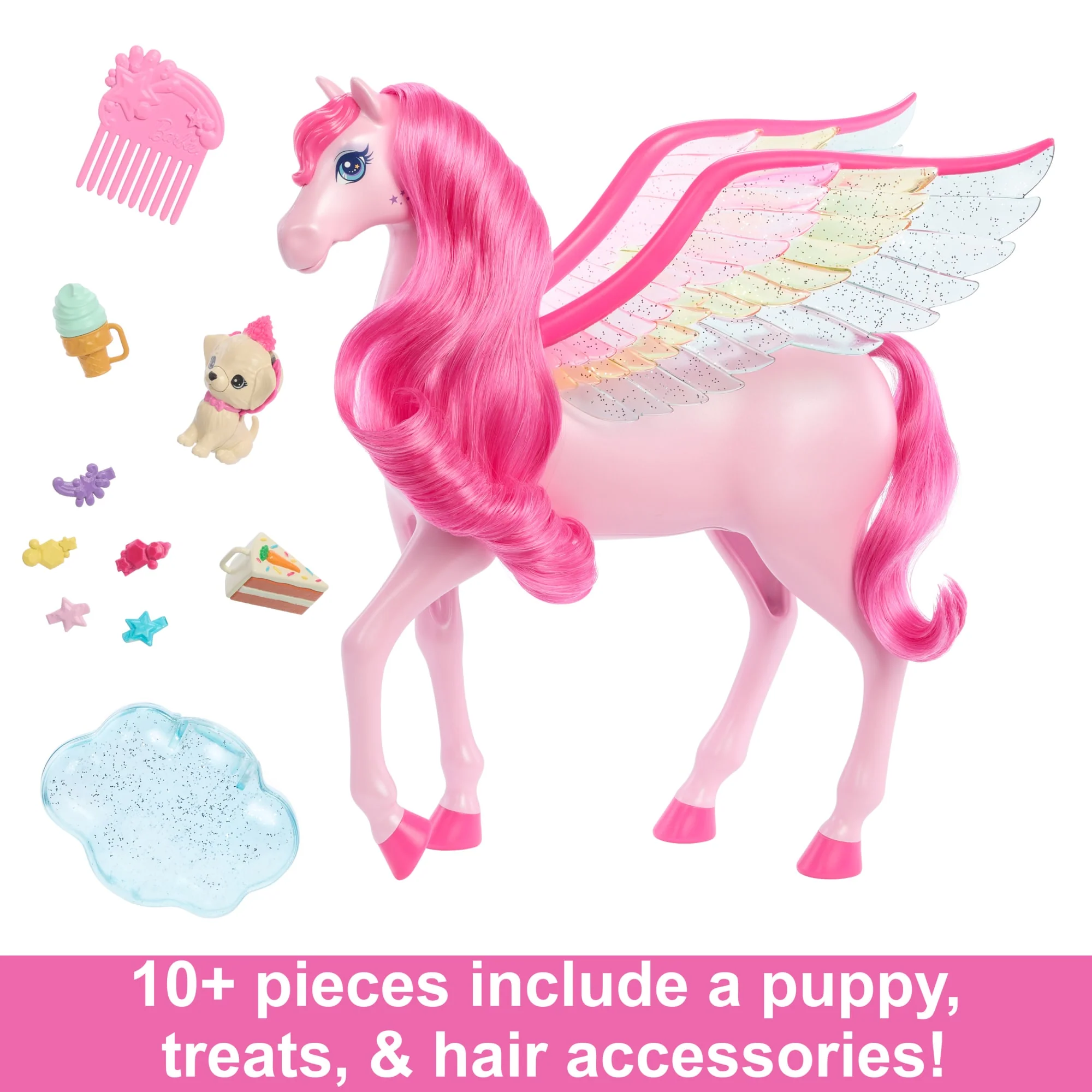 Barbie A Touch Of Magic Pink Pegasus With Puppy, Winged Horse Toys With Lights And Sounds - Image 3