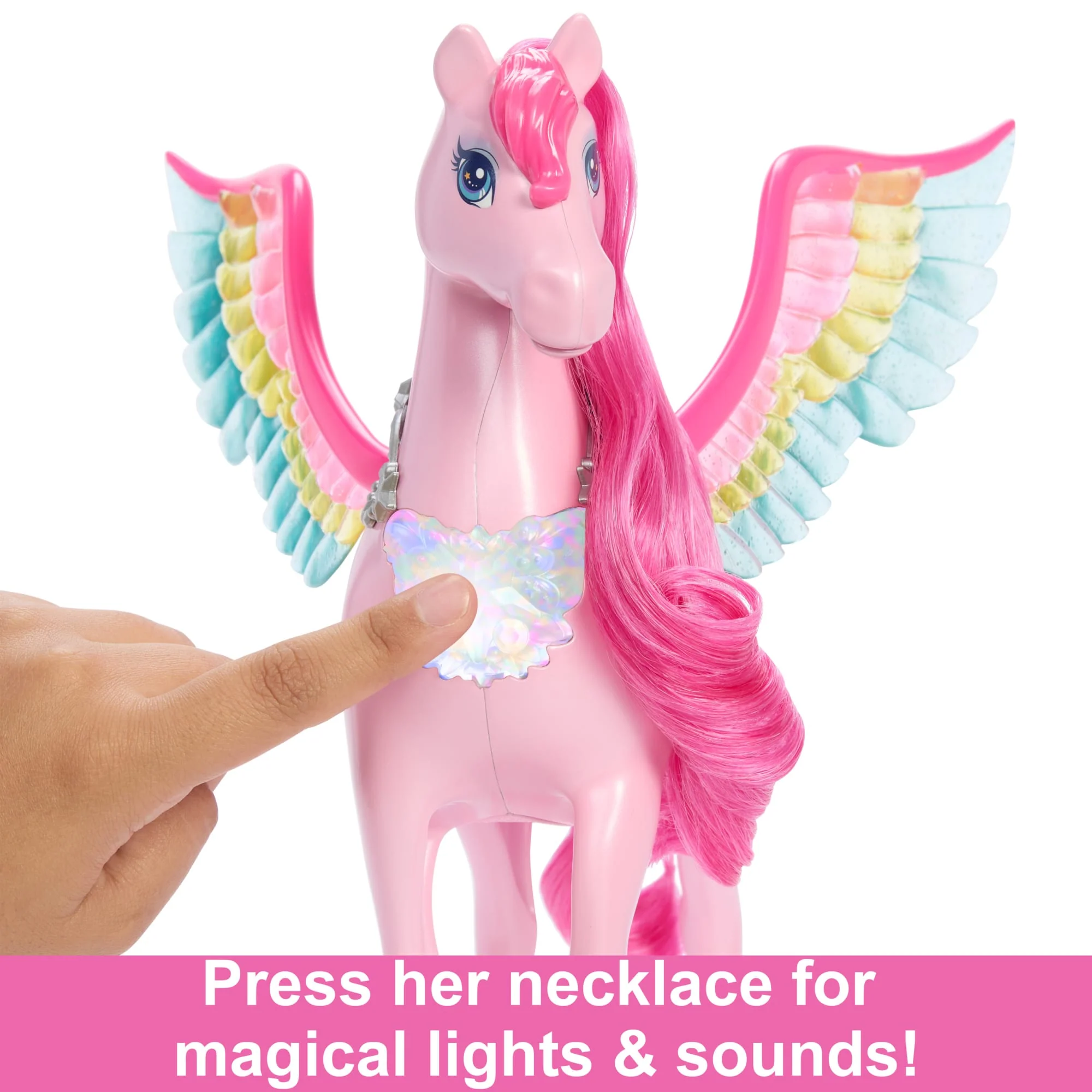 Barbie A Touch Of Magic Pink Pegasus With Puppy, Winged Horse Toys With Lights And Sounds - Image 4