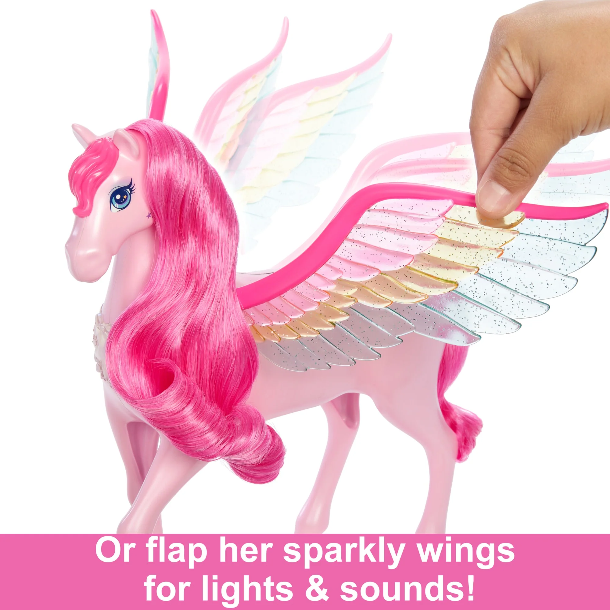 Barbie A Touch Of Magic Pink Pegasus With Puppy, Winged Horse Toys With Lights And Sounds - Image 5