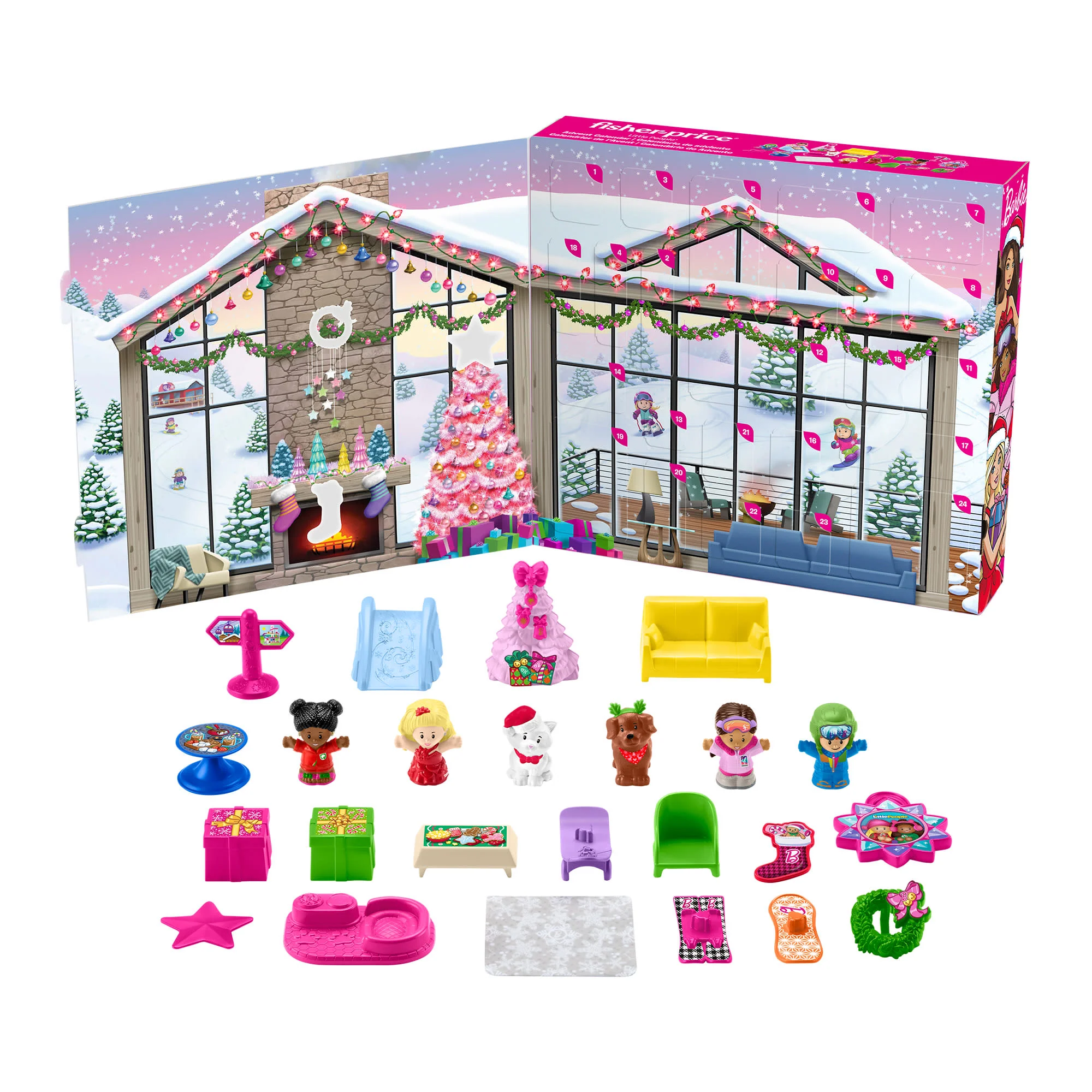 Fisher-Price Little People Barbie Advent Calendar Playset, Christmas Gift For Toddlers, 24 Toys - Image 6