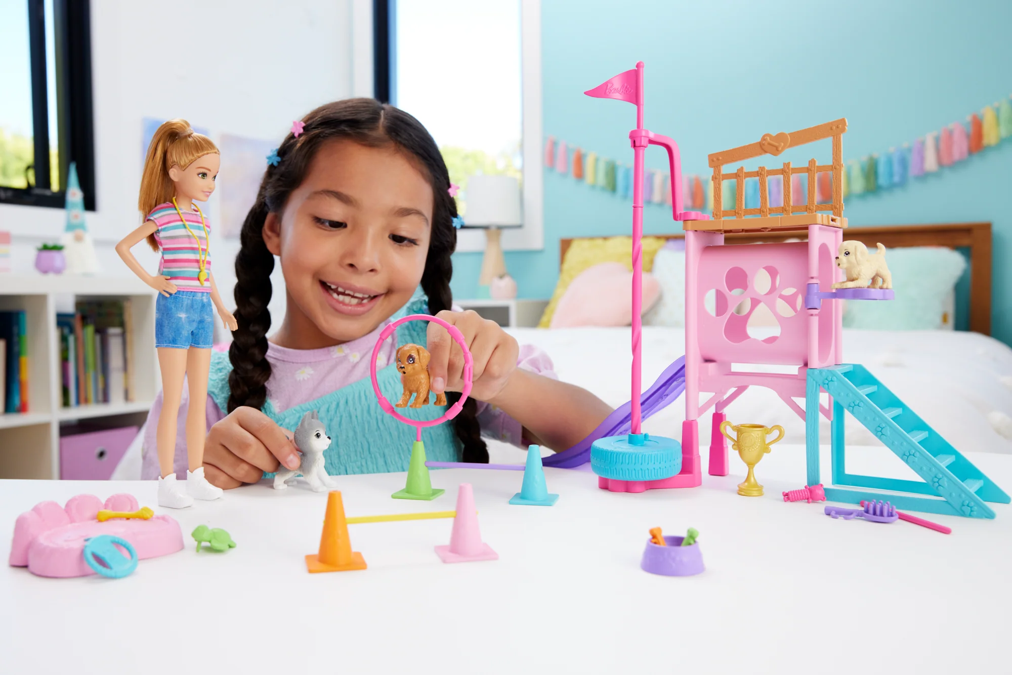 Barbie And Stacie To the Rescue Puppy Playground Playset With Doll, 3 Pet Dog Figures, & Accessories - Image 2