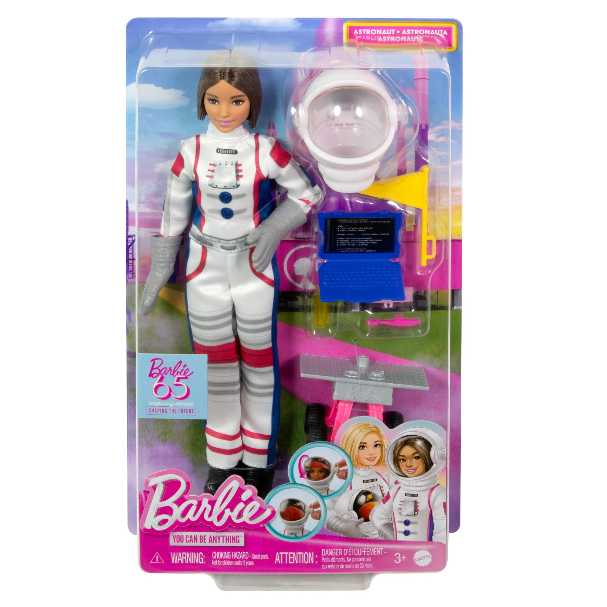 Barbie 65th Anniversary Careers Astronaut Doll & 10 Accessories Including Rolling Rover & Space Helmet - Image 6