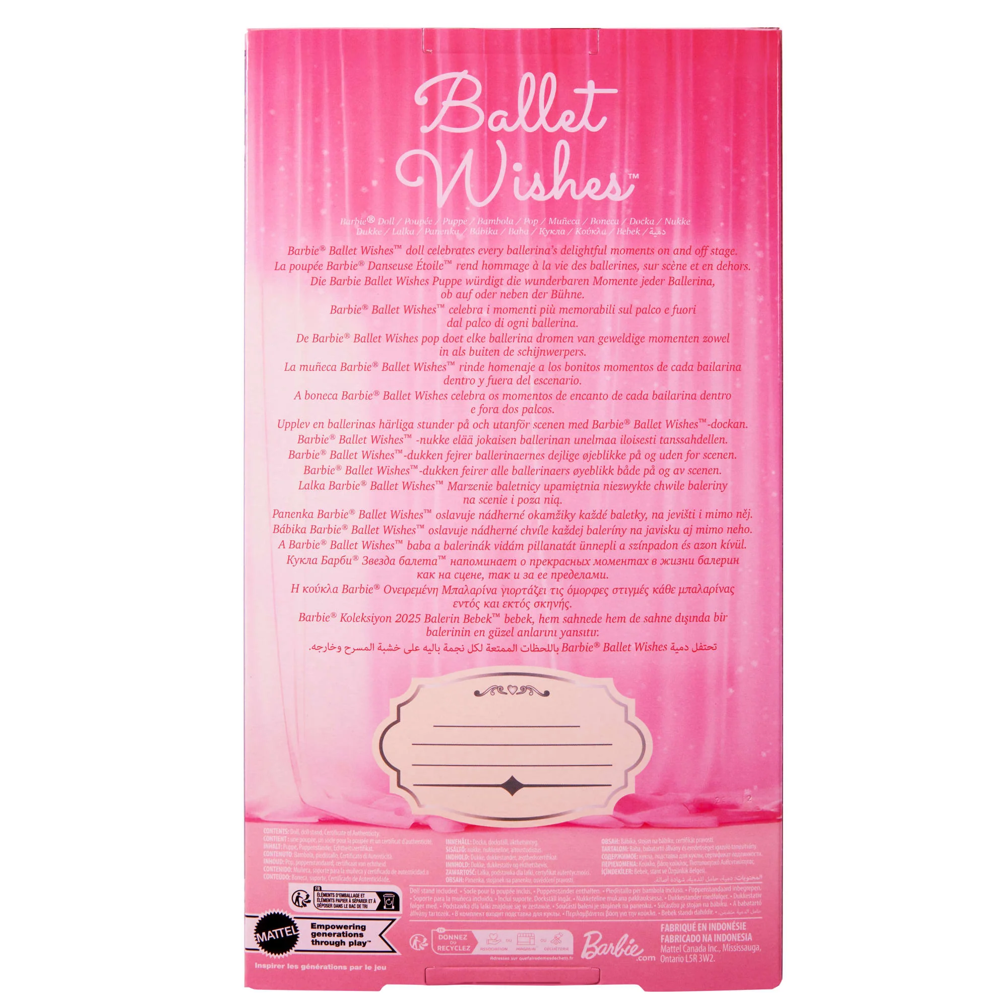 Barbie Signature Ballet Wishes Doll, Collectible Fashion Doll in Satiny, Pink Tutu - Image 6