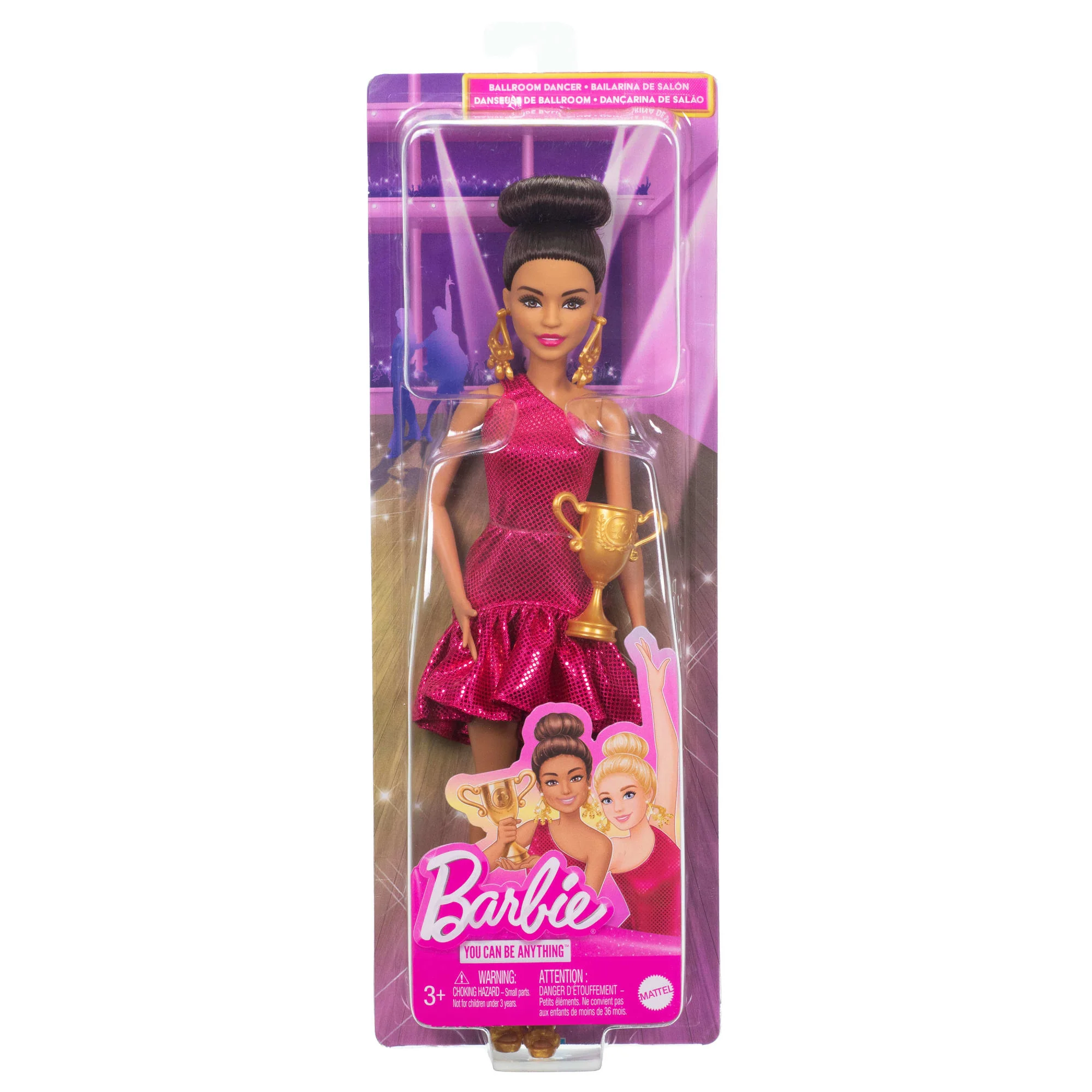 Barbie Ballroom Dancer Fashion Doll With Brown Styled Hair, Dancing Trophy Accessory - Image 6