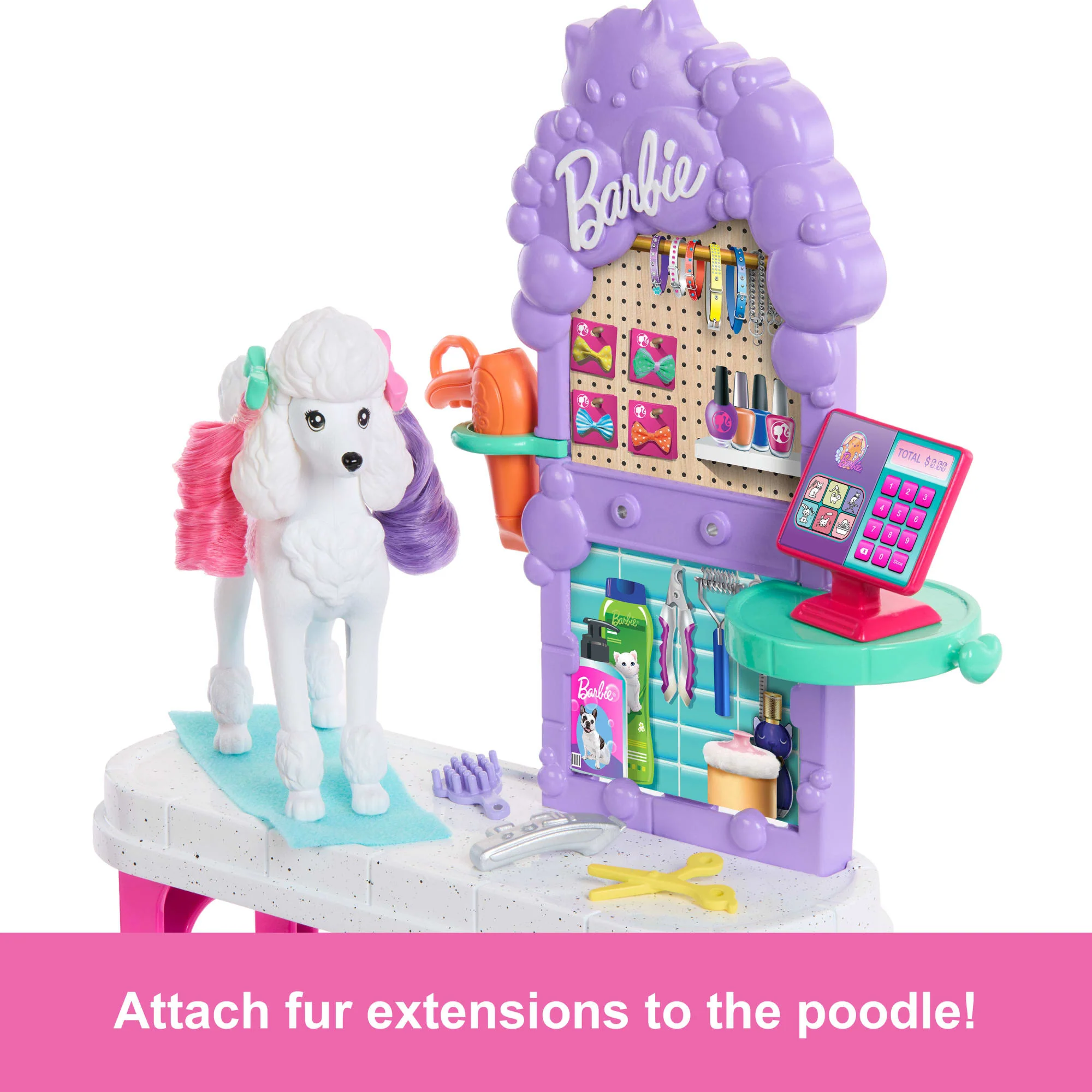 Barbie World Paw Spa Playset With Wash And Groom Stations, 3 Pets, & Styling.Accessories - Image 3