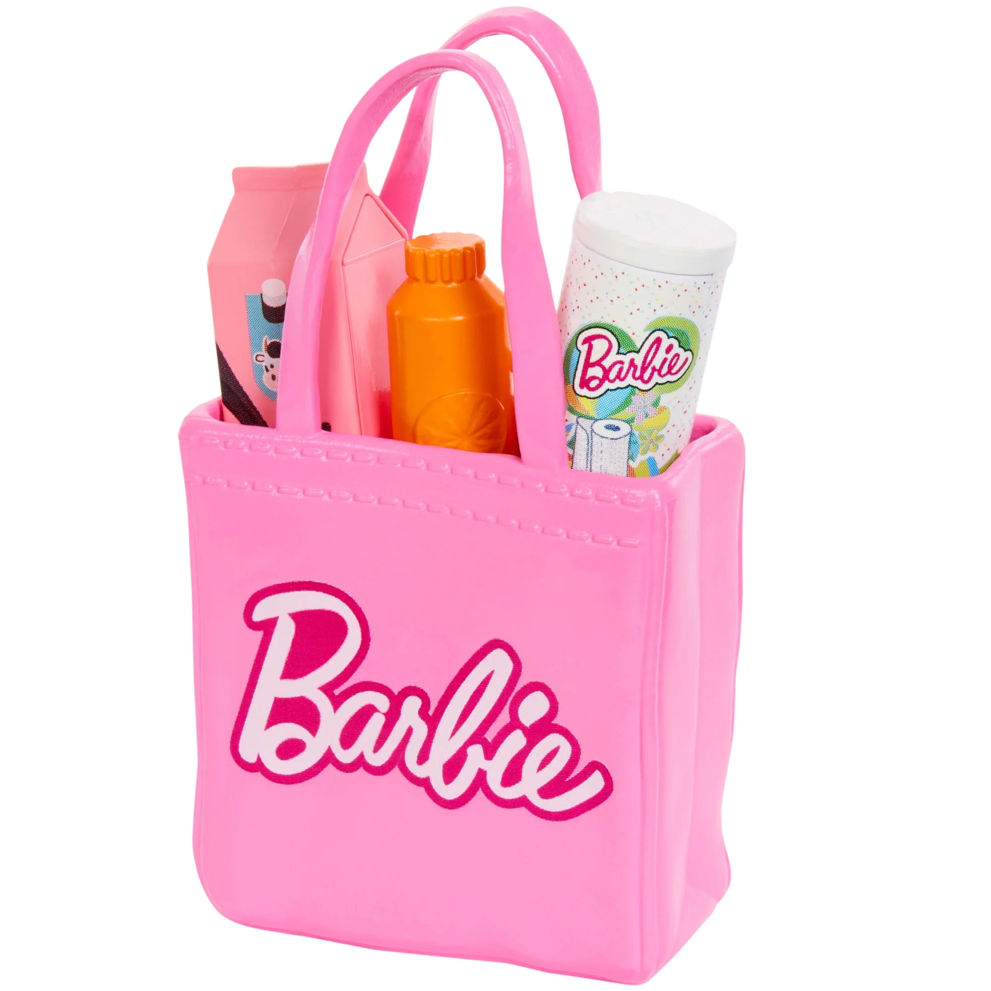 Barbie World Grocery Shopping Toy Set With 11 Doll Accessories including Cart, Food, Bag, & More - Image 2