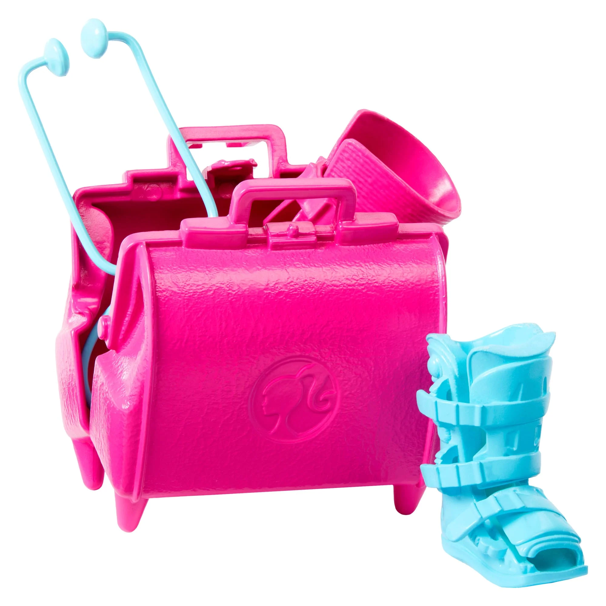 Barbie World Toy Doctor Set With Doll 10 Accessories including Medical Bag, Crutches, Cast, & More - Image 2
