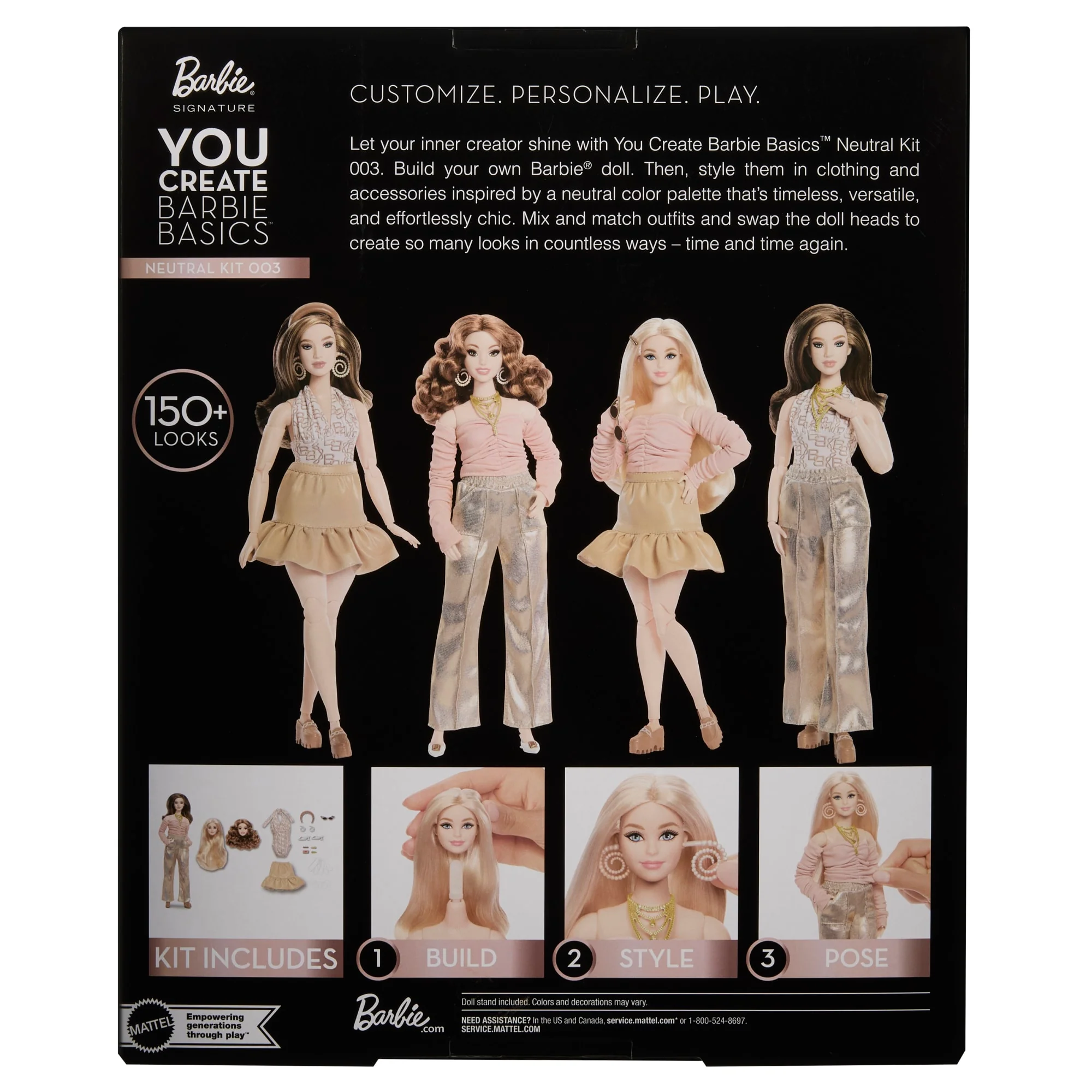 Barbie You Create Barbie Basics Neutral Kit 003, Poupée Mannequin Personnalisable et Vêtements Universels - Image 6