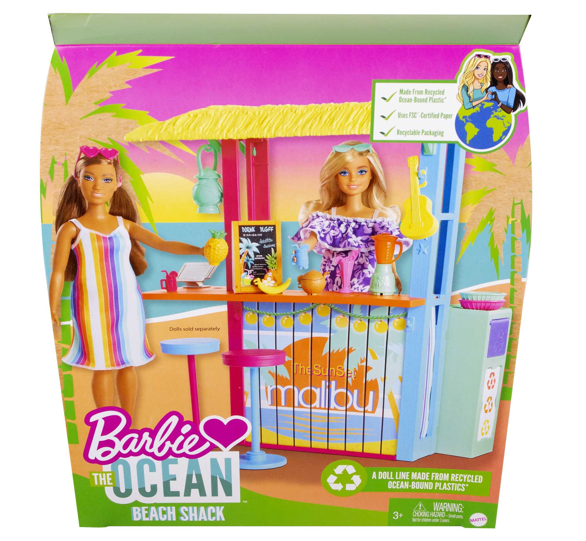 Barbie Loves The Ocean Beach Shack Playset, Made From Recycled Plastics - Image 6