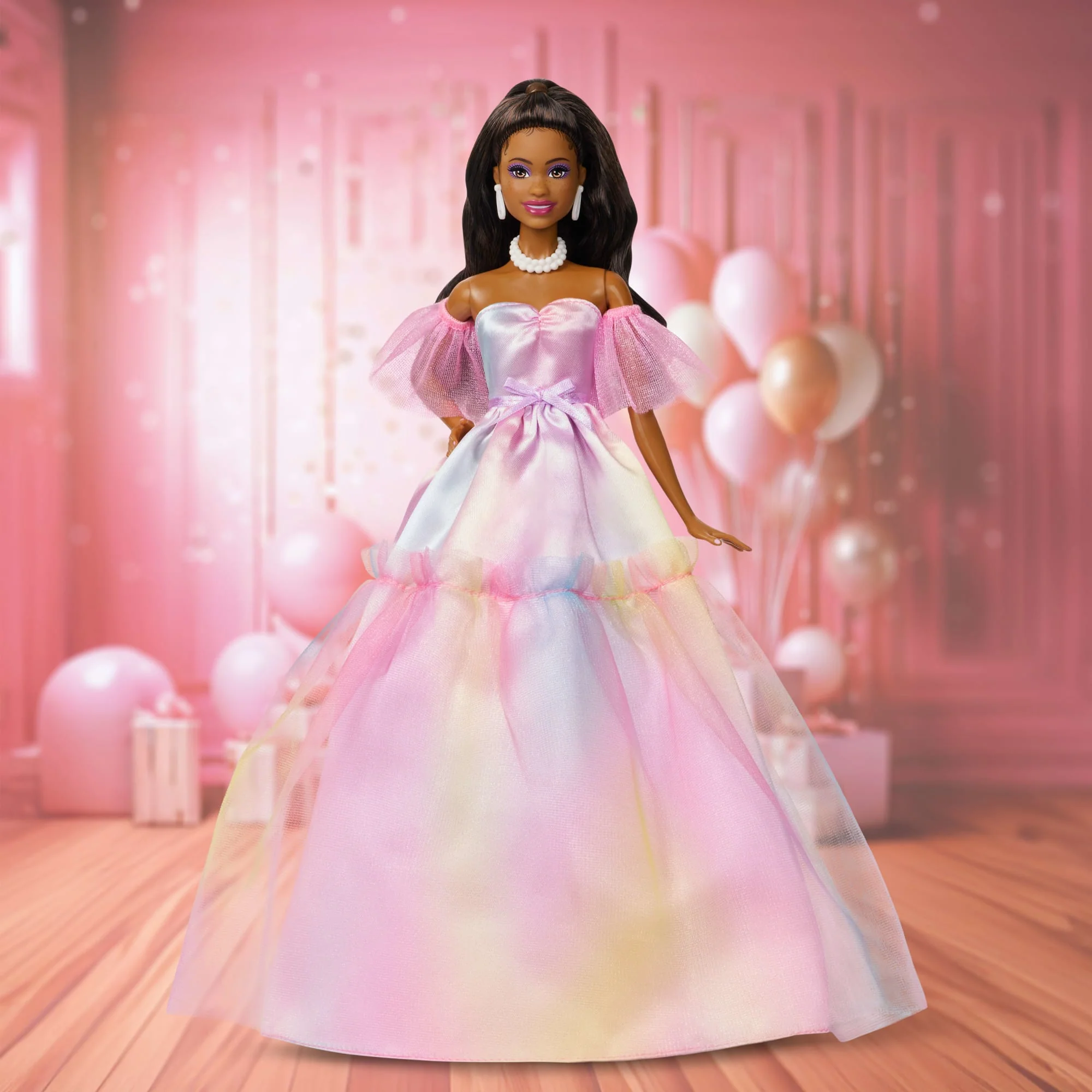 Barbie Signature Birthday Wishes Fashion Doll in Dress With Pastel Rainbow Effect, Collectible Gift - Image 2