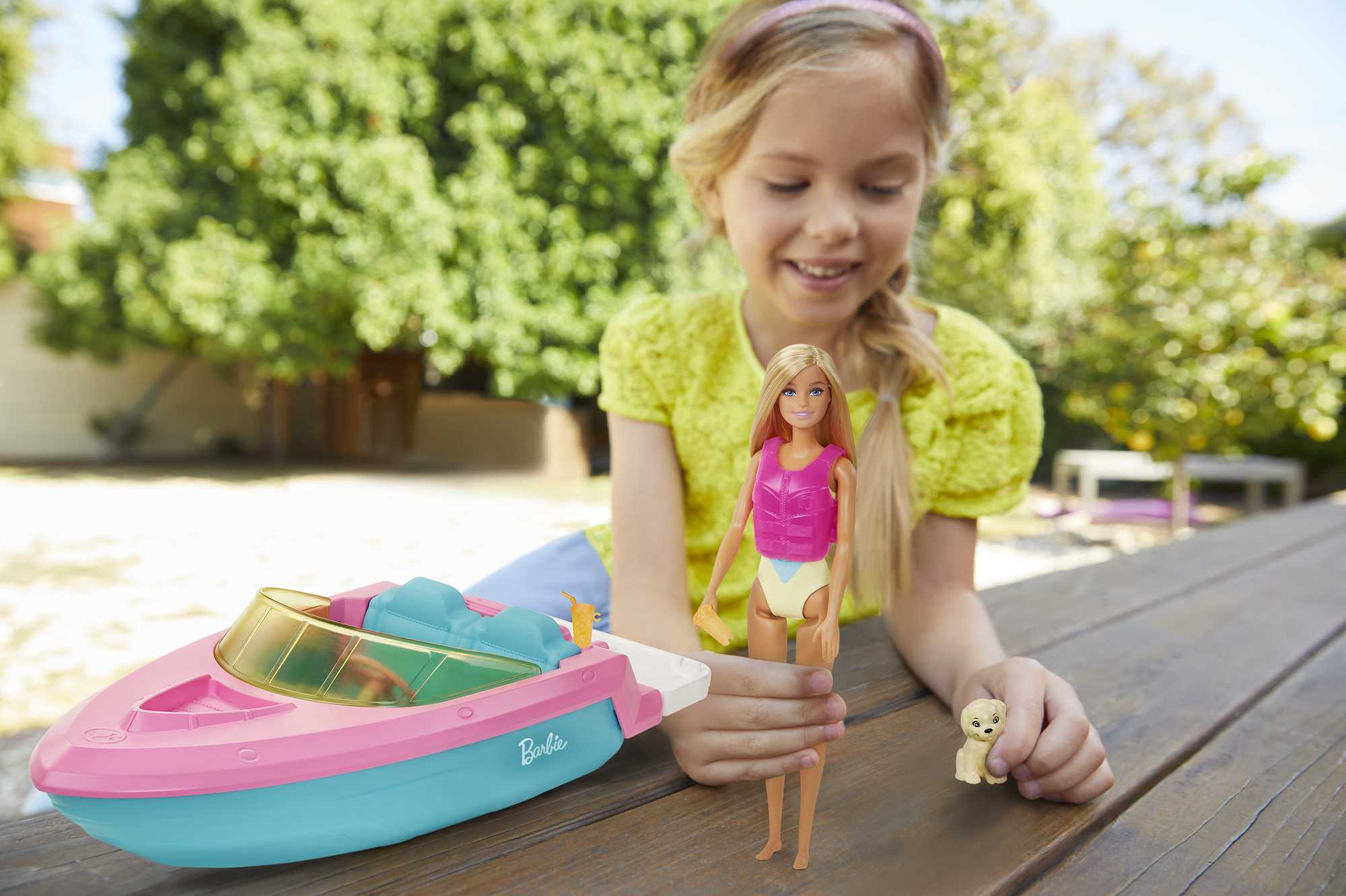 Barbie Boat With Puppy And Accessories, Fits 3 Dolls, Floats in Water, 3 To 7 Year Olds - Image 2