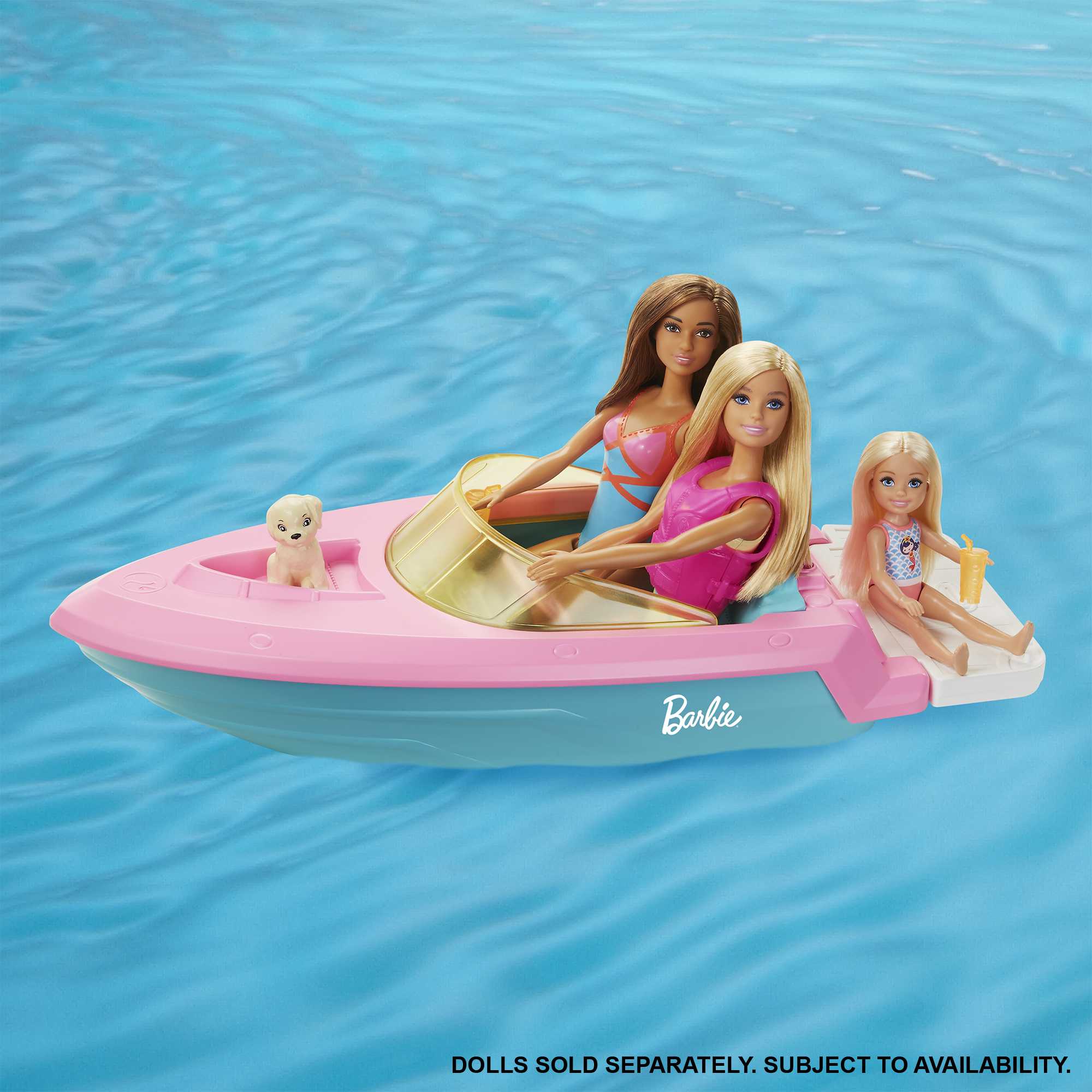 Barbie Boat With Puppy And Accessories, Fits 3 Dolls, Floats in Water, 3 To 7 Year Olds - Image 3