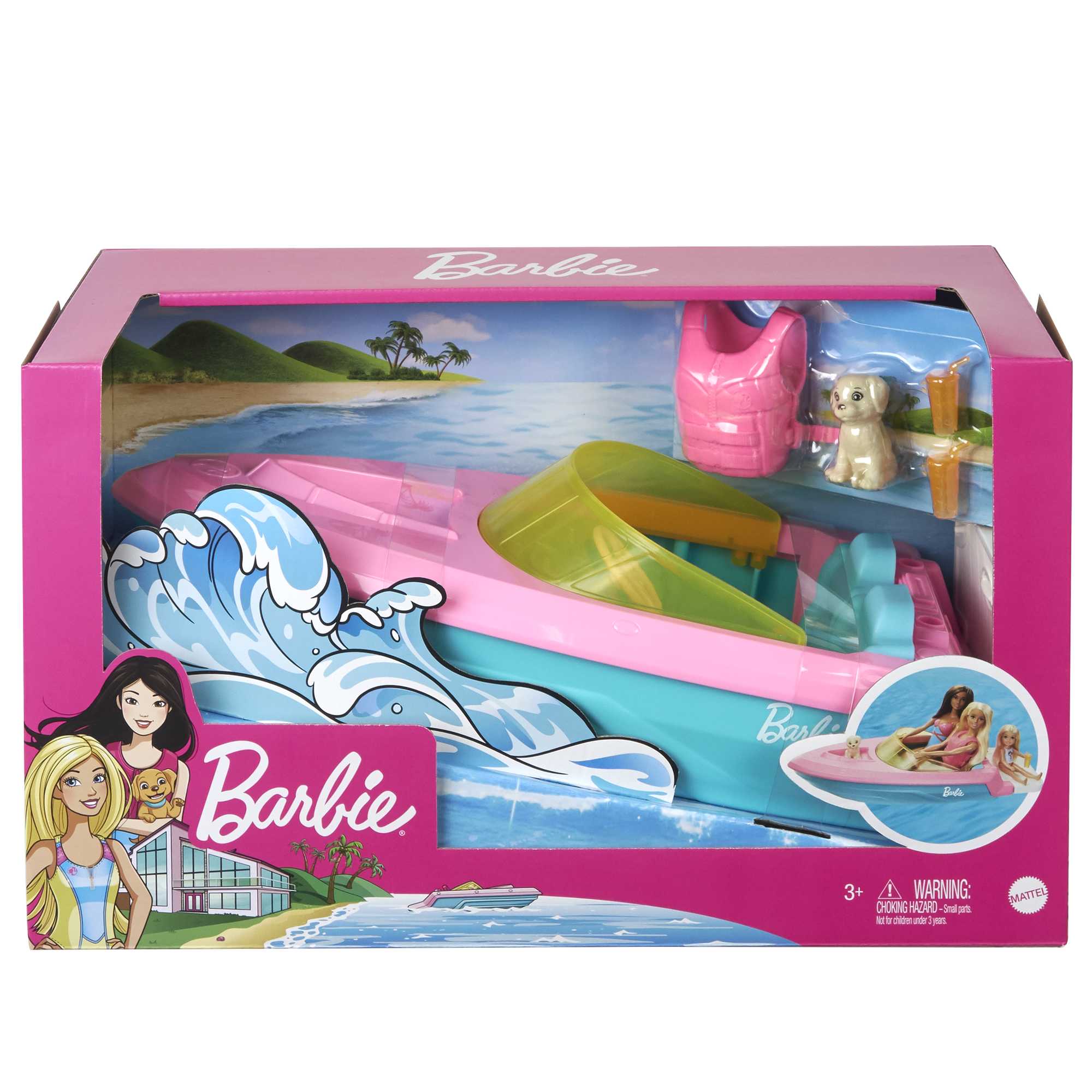 Barbie Boat With Puppy And Accessories, Fits 3 Dolls, Floats in Water, 3 To 7 Year Olds - Image 6