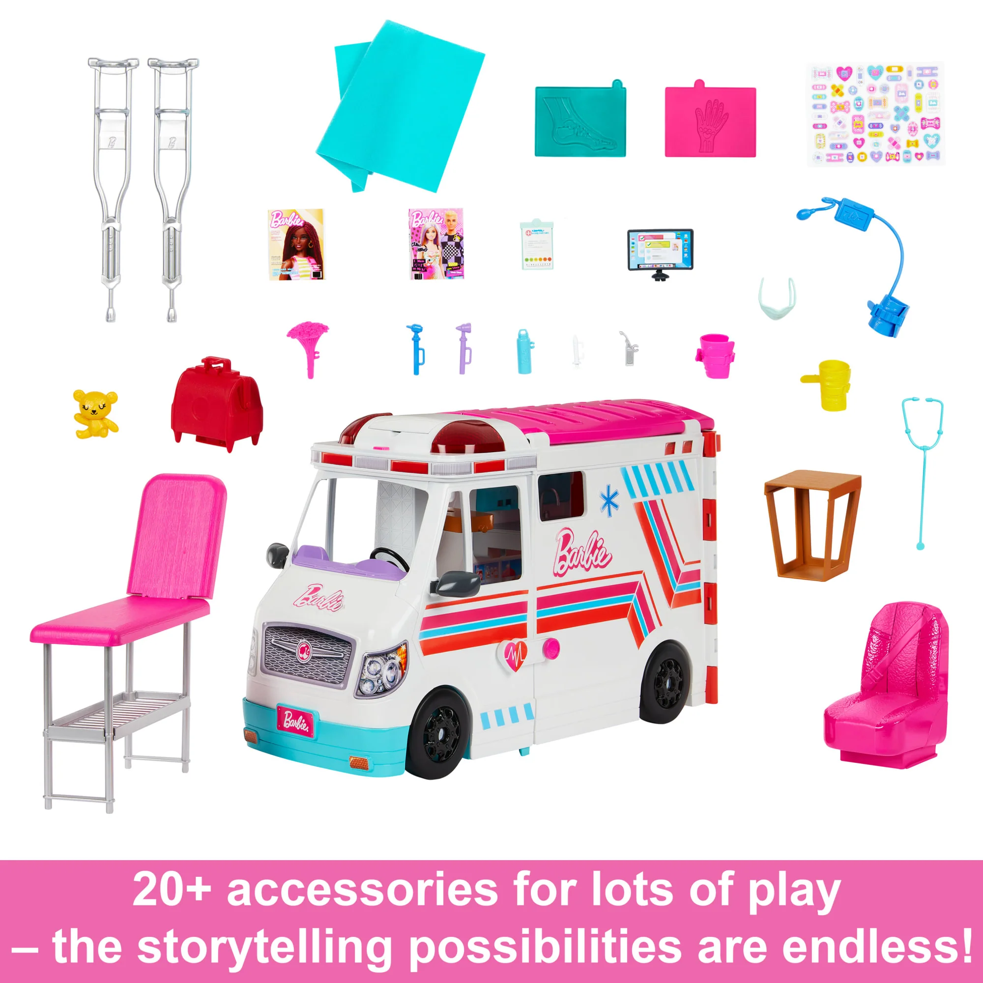 Barbie Toys, Transforming Ambulance And Clinic Playset, 20+ Accessories, Care Clinic - Image 5