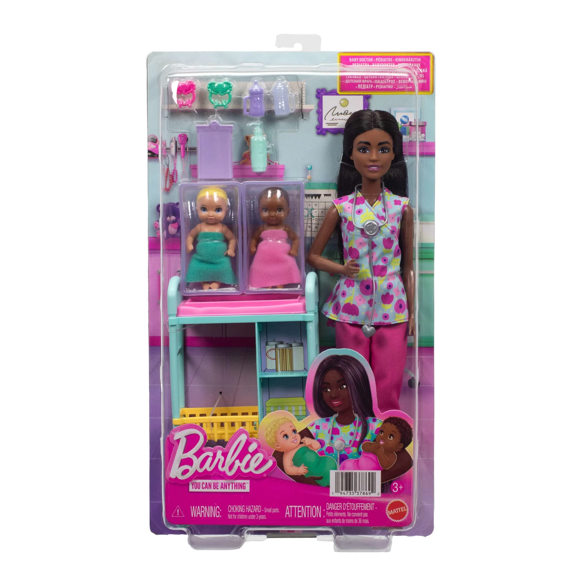 Barbie Careers Baby Doctor Playset With Brunette Fashion Doll, 2 Baby Dolls, Exam Table & Accessories - Image 6
