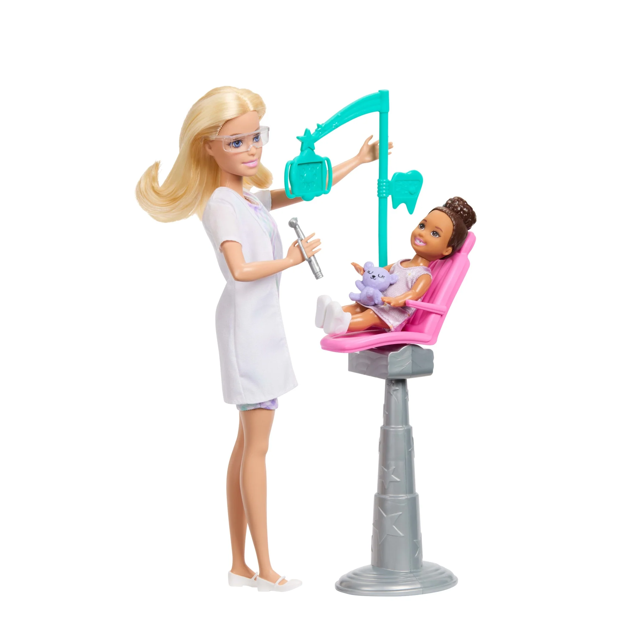 Barbie Careers Dentist Playset With Blonde Fashion Doll, Small Doll, Examination Chair & Accessories - Image 5