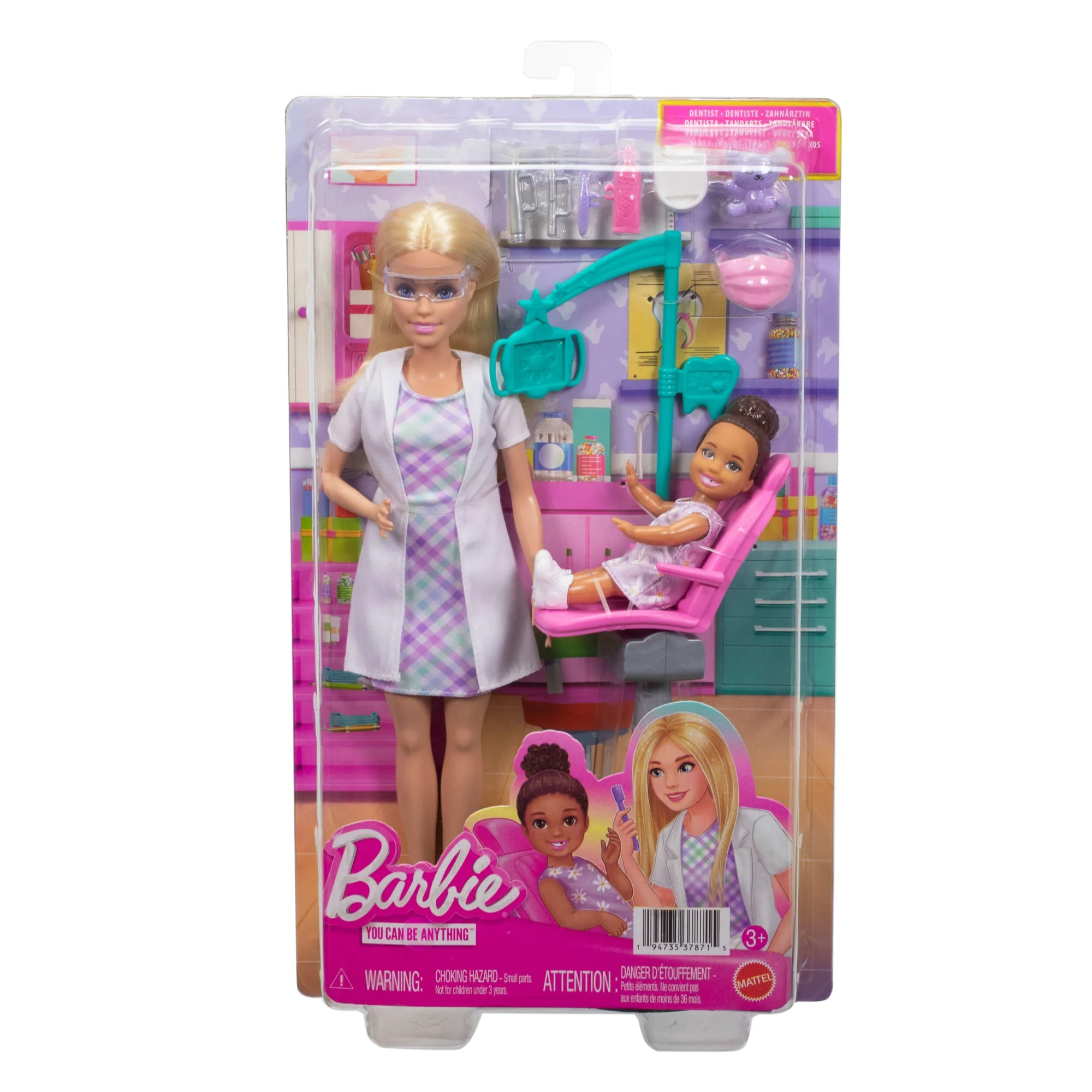 Barbie Careers Dentist Playset With Blonde Fashion Doll, Small Doll, Examination Chair & Accessories - Image 6