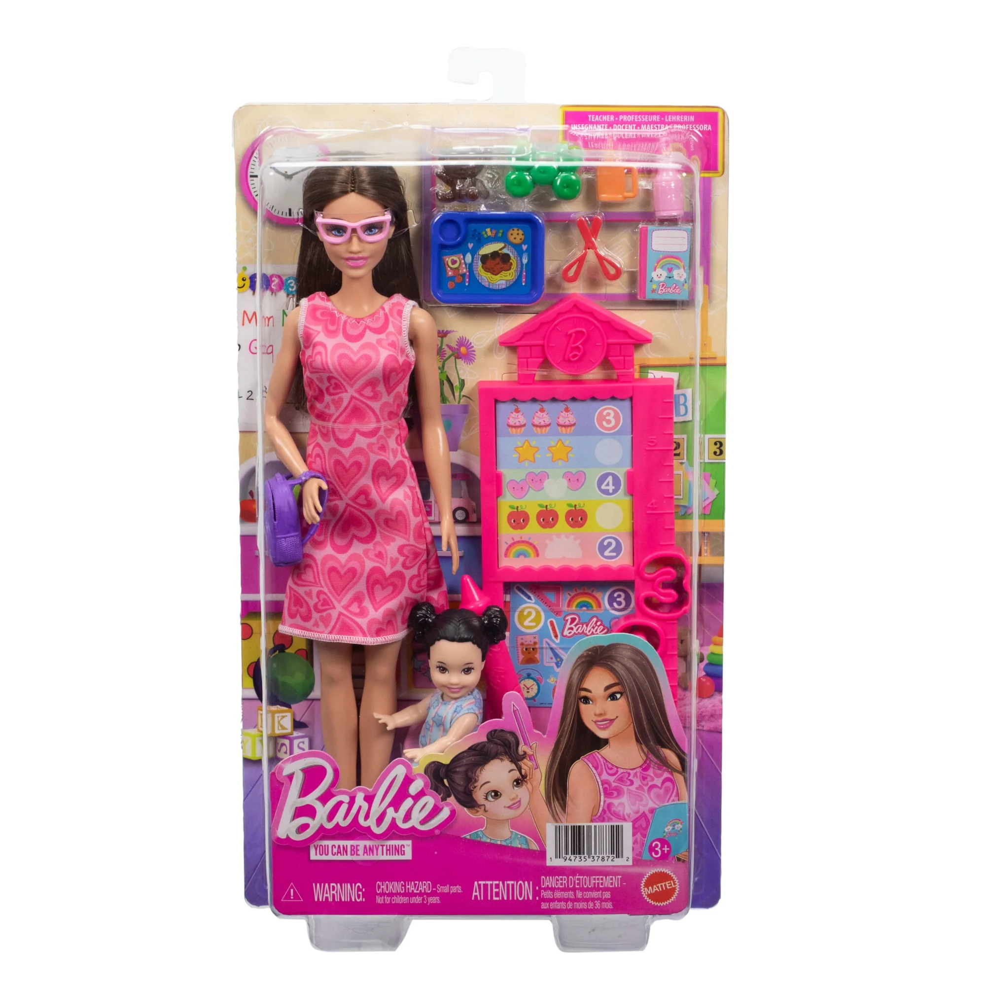 Barbie Careers Teacher Playset With Fashon Doll, Toddler Doll, Classroom Board & Accessories - Image 6