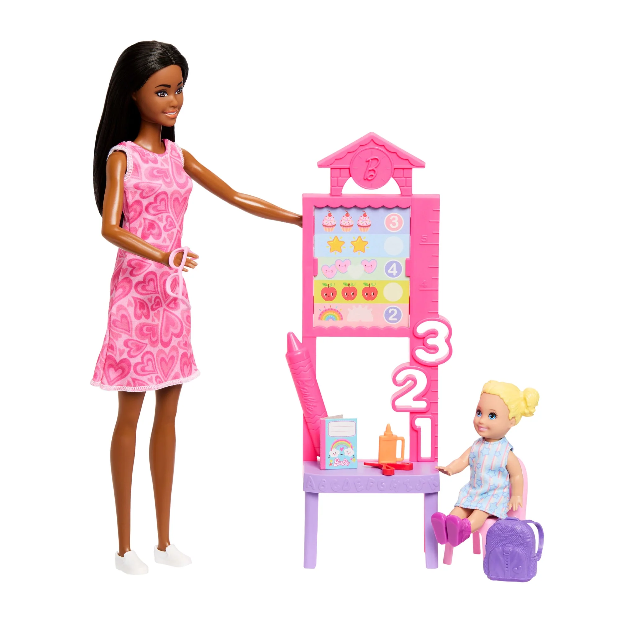 Barbie Careers Teacher Playset With Fashon Doll, Toddler Doll, Classroom Board & Accessories - Image 3
