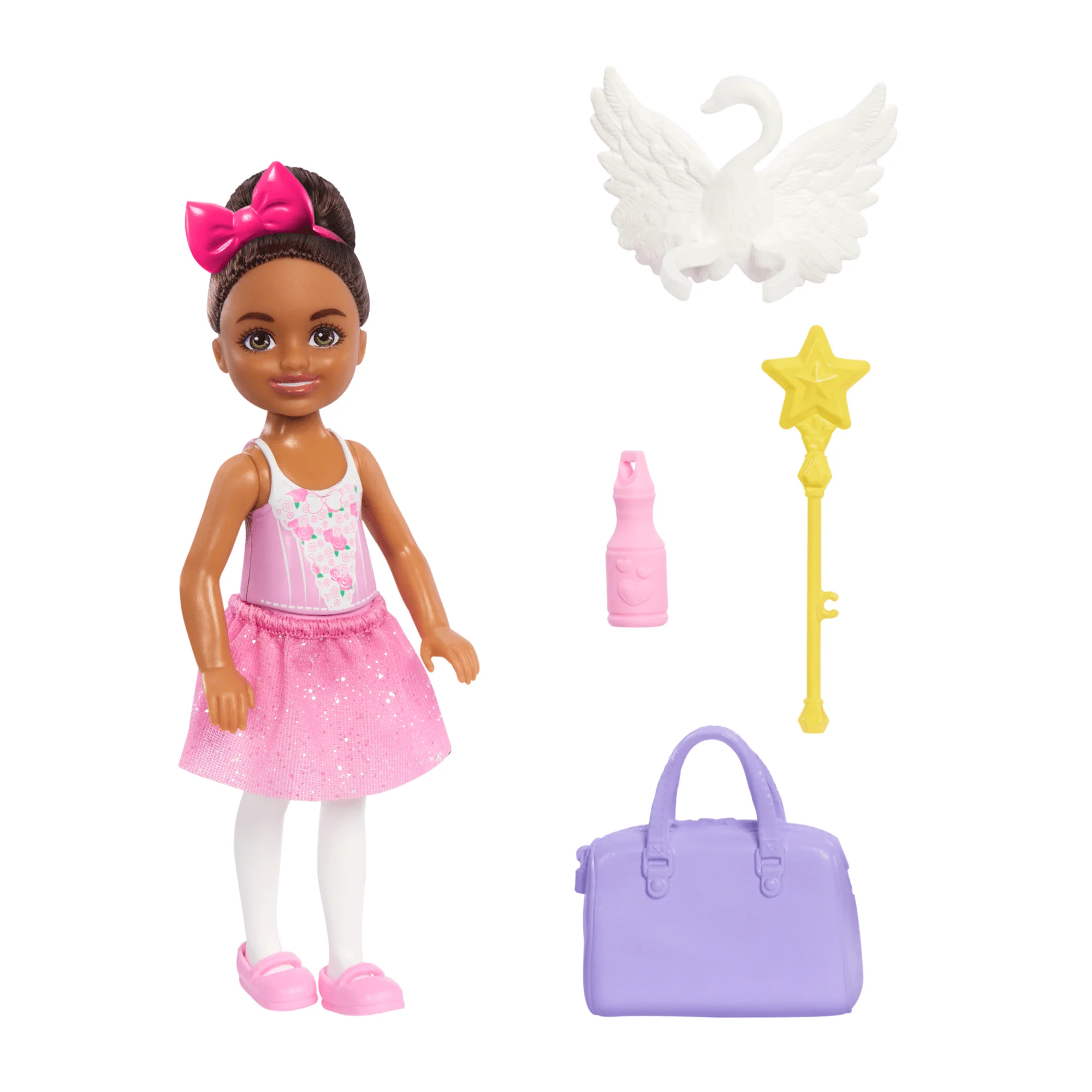 Barbie Chelsea Ballerina Doll & Accessories Set, Career-Themed Brunette Small Doll - Image 2