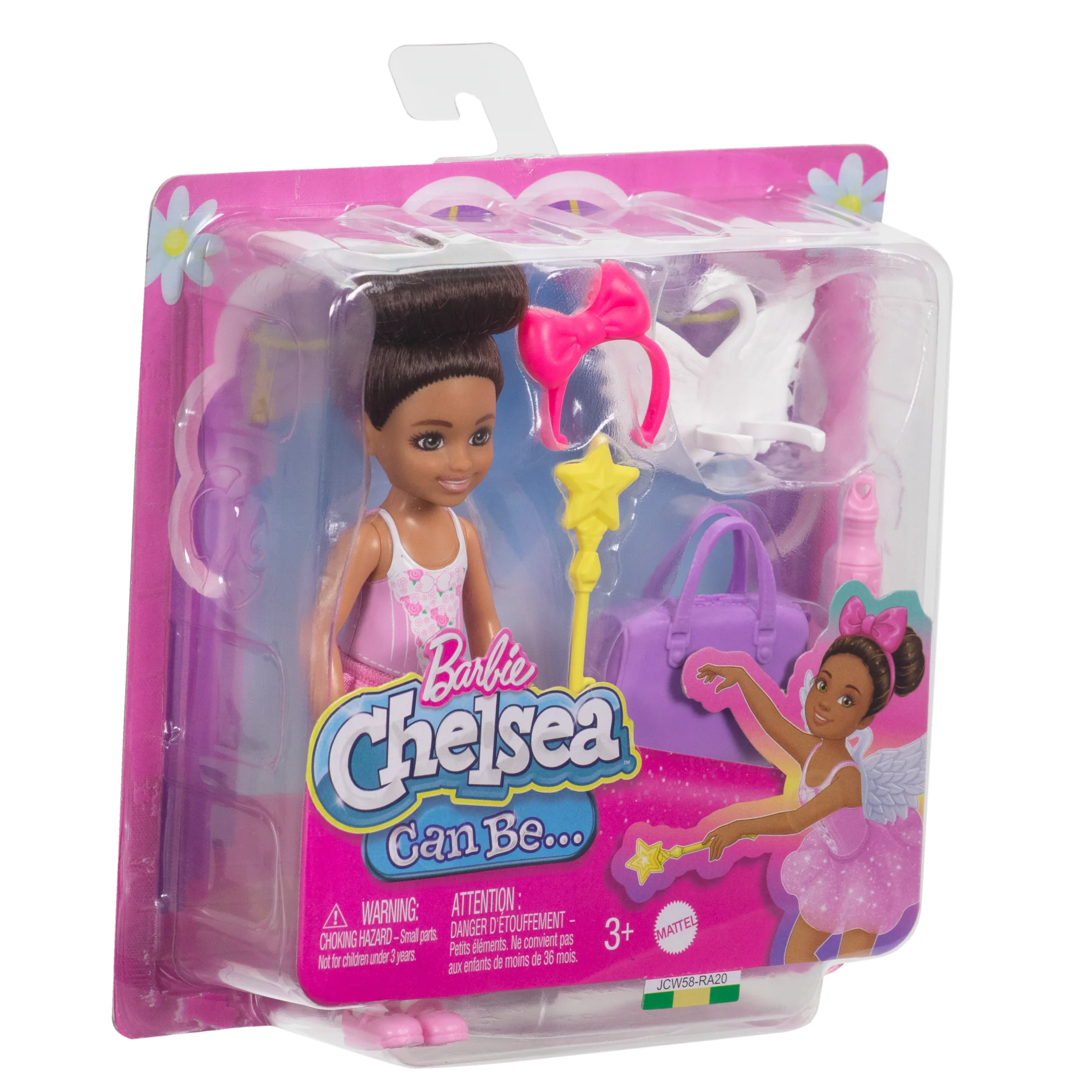 Barbie Chelsea Ballerina Doll & Accessories Set, Career-Themed Brunette Small Doll - Image 2