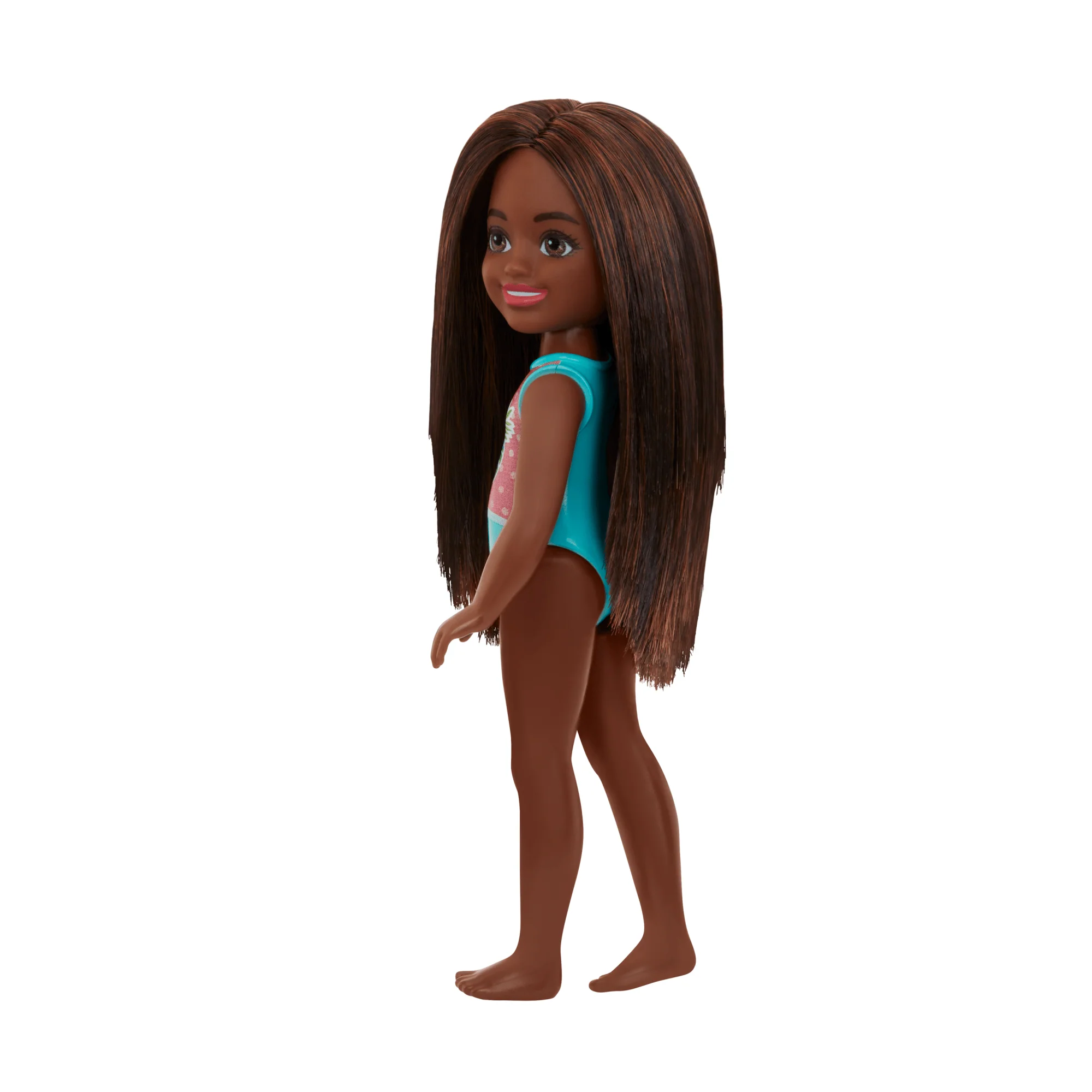 Barbie Chelsea Small Doll With Beach Swimsuit, Polka Dot & Floral Print, Brown Hair & Brown Eyes - Image 5