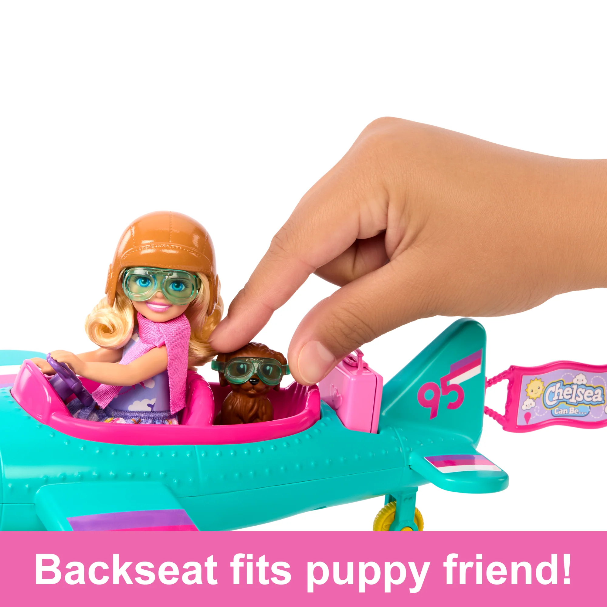 Barbie Chelsea Can Be… Plane Doll & Playset, 2-Seater AIrcraft With Spinning Propellor & 7 Accessories - Image 3