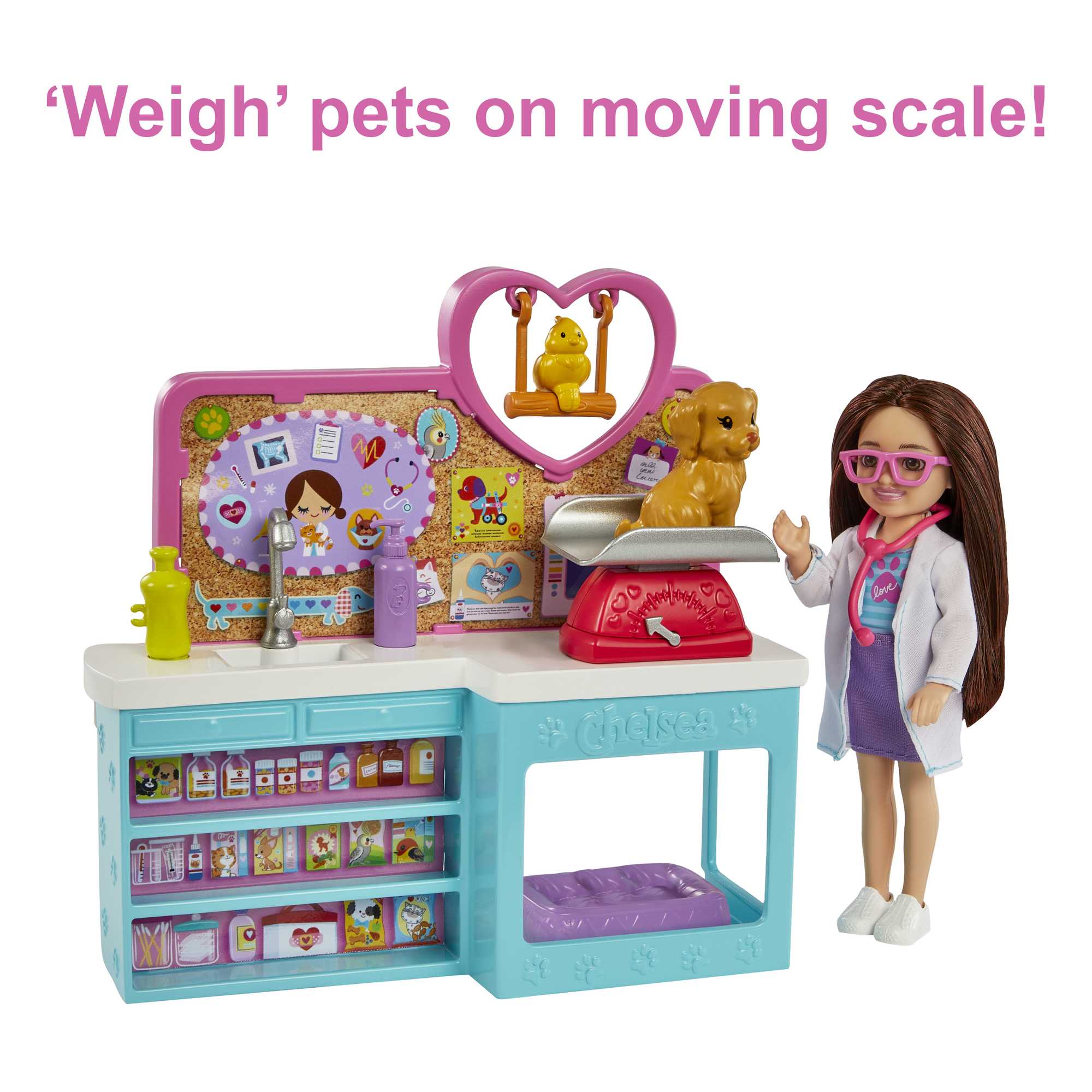 Barbie Doll Chelsea Pet Vet Playset With Doll, 4 Animals And 18 Pieces - Image 4
