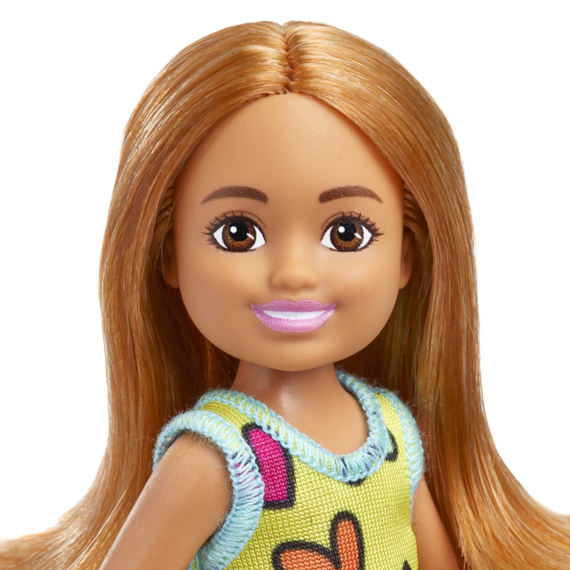 Barbie Chelsea Doll, Wearing Removable Heart-Print Dress With Brunette Hair & Brown Eyes - Image 2