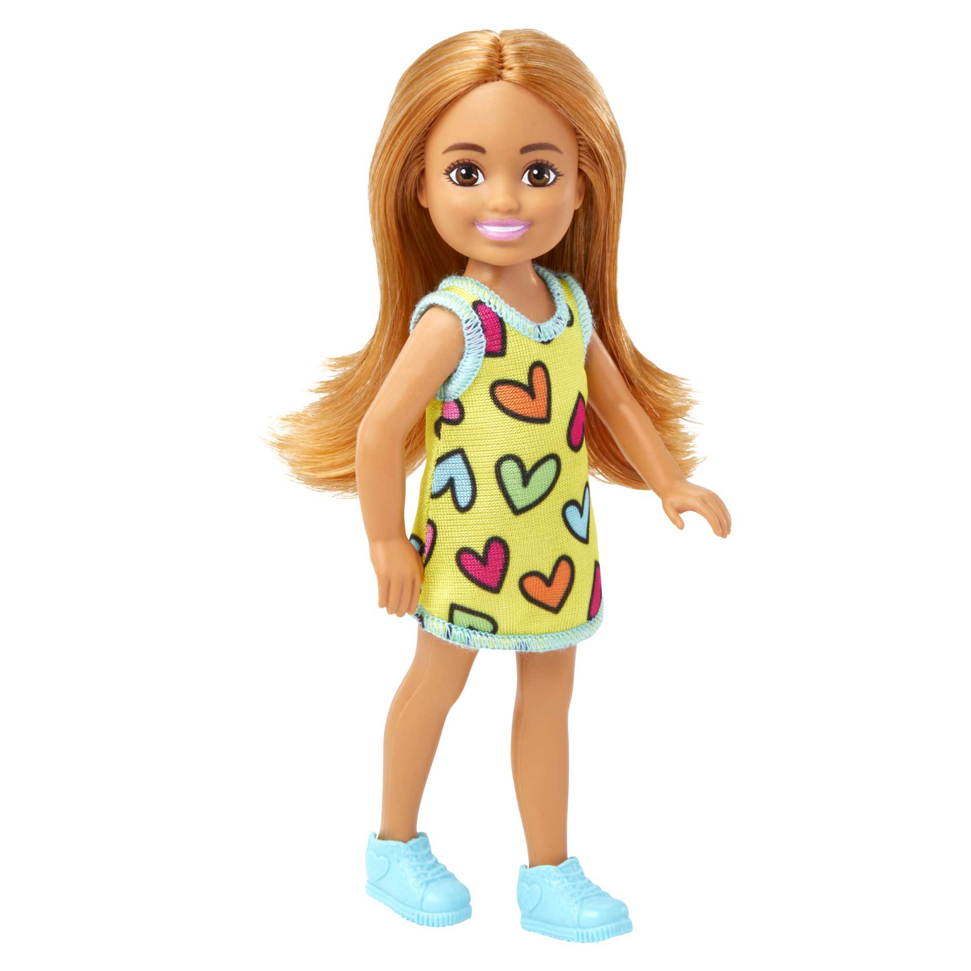 Barbie Chelsea Doll, Wearing Removable Heart-Print Dress With Brunette Hair & Brown Eyes - Image 3