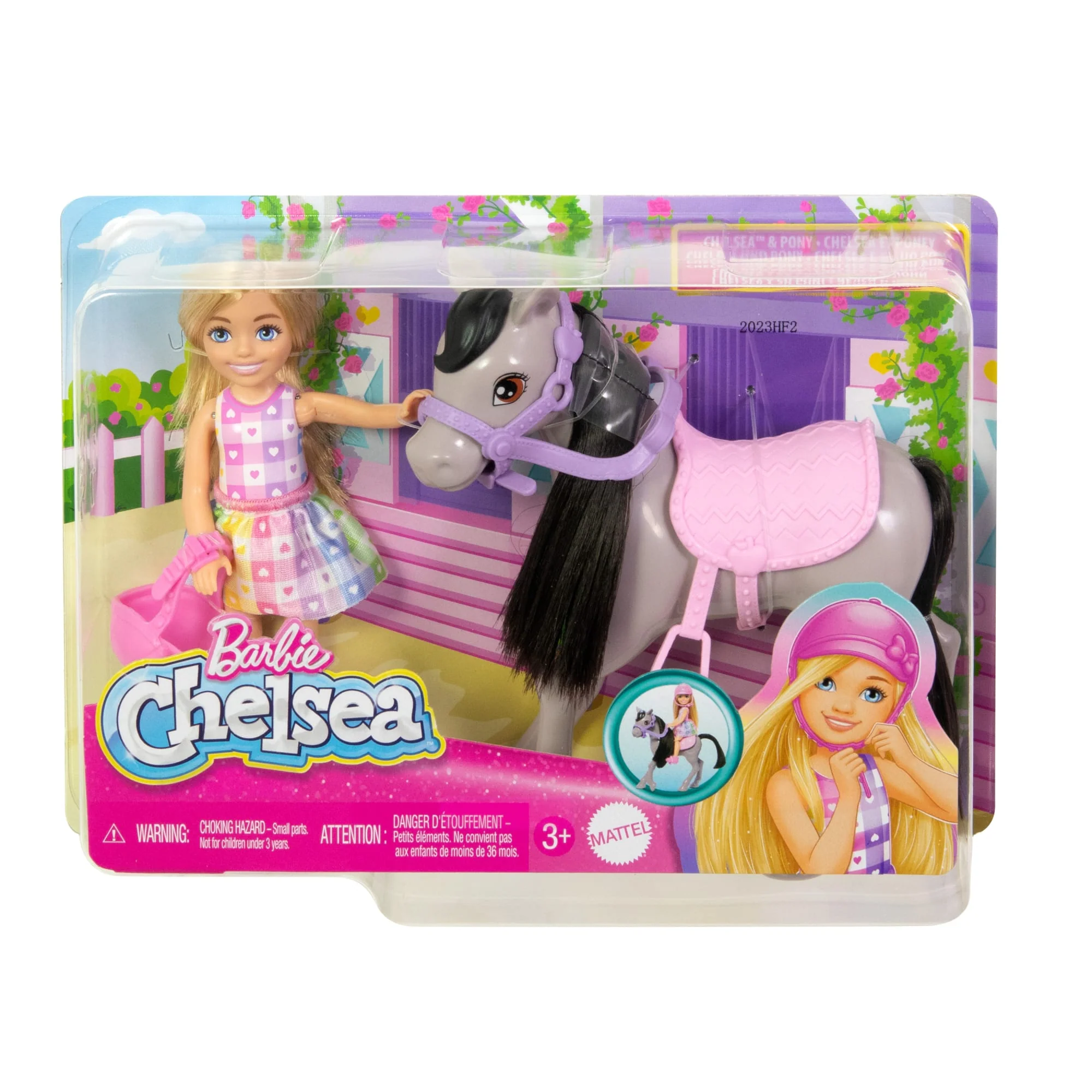Barbie Chelsea Doll & Horse Toy Set, Includes Helmet Accessory, Doll Bends At Knees To “Ride” Pony - Image 6