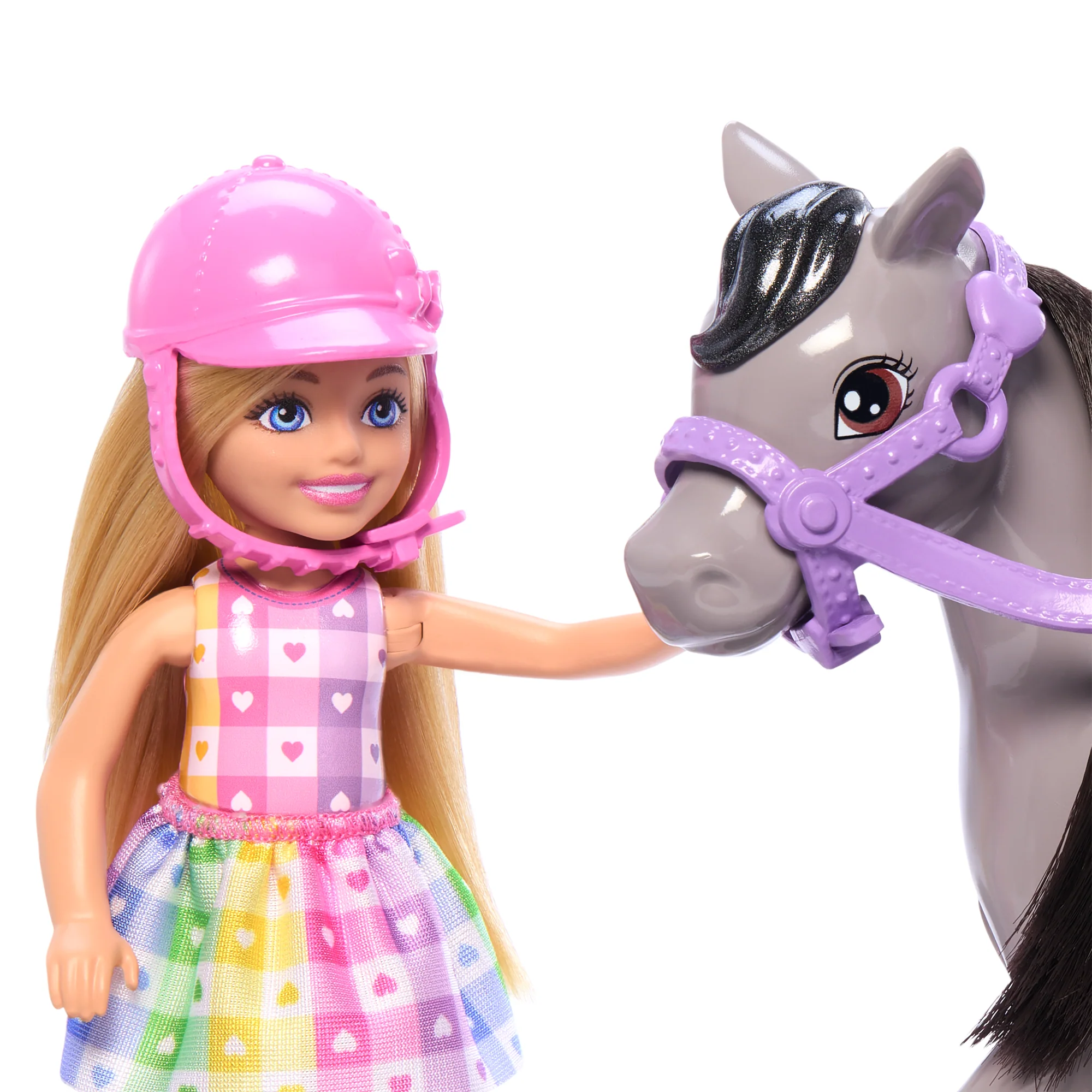 Barbie Chelsea Doll & Horse Toy Set, includes Helmet Accessory, Doll Bends At Knees To “Ride” Pony - Image 2