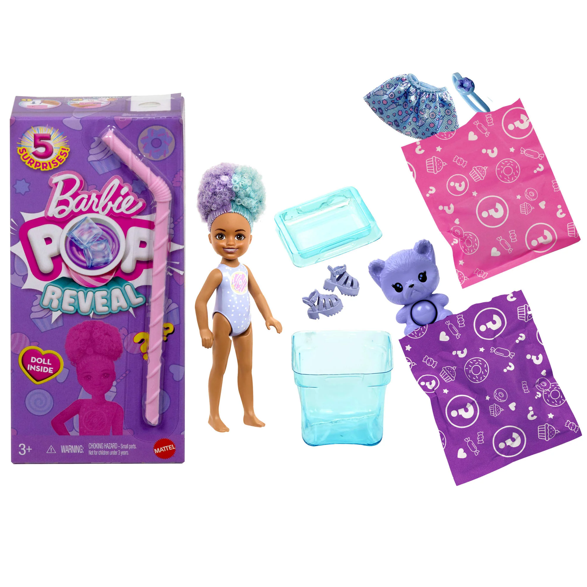 Barbie Chelsea Pop Reveal Treat Series Doll With 5 Surprises Including Scent & Pet - Image 5
