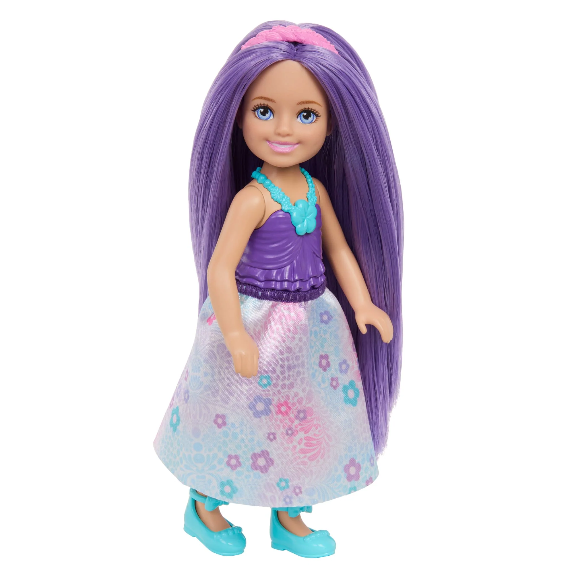 Barbie Chelsea Royal Small Doll With Purple Hair, Removable Skirt, Shoes & Hair Accessory, 6-Inch Toy - Image 5