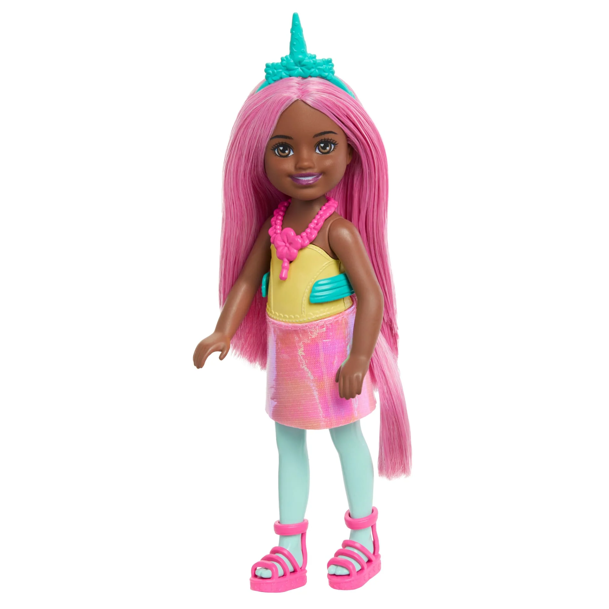 Barbie Chelsea Unicorn Small Doll With Pink Hair, Removable Tail, Shoes & Hair Accessory, 6-Inch Toy - Image 5
