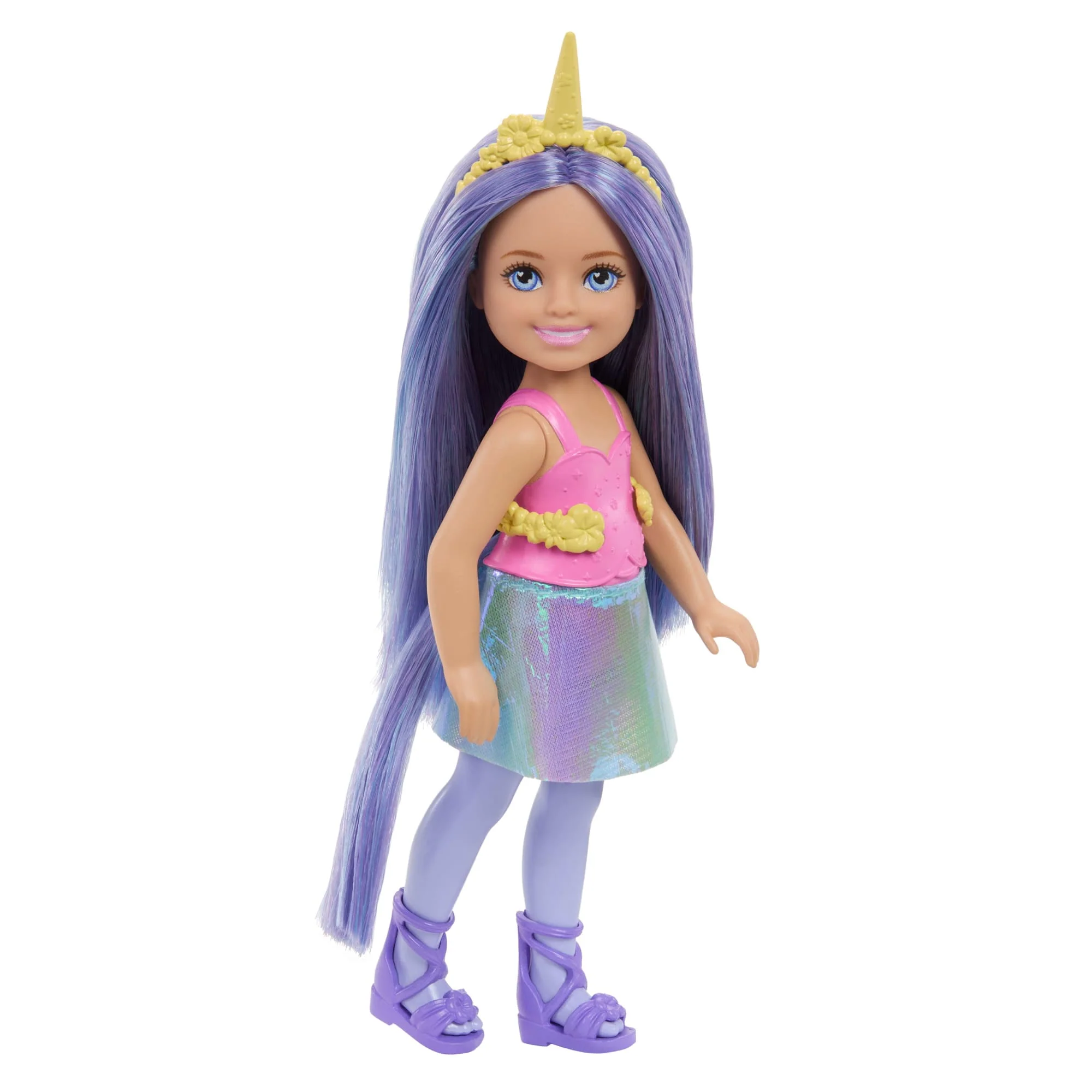 Barbie Chelsea Unicorn Small Doll With Purple Hair, Removable Tail, Shoes & Hair Accessory, 6-Inch - Image 4
