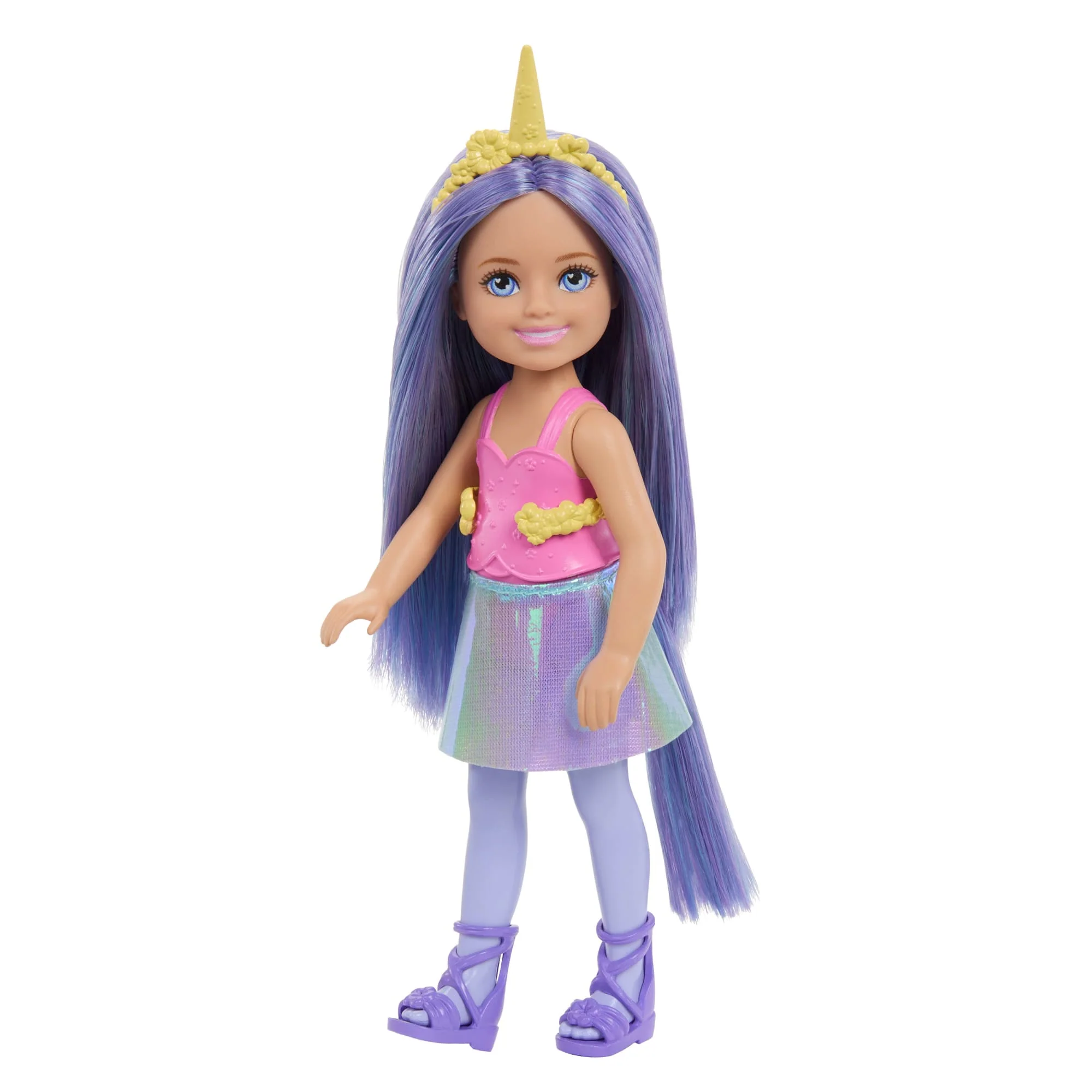 Barbie Chelsea Unicorn Small Doll With Purple Hair, Removable Tail, Shoes & Hair Accessory, 6-Inch - Image 5