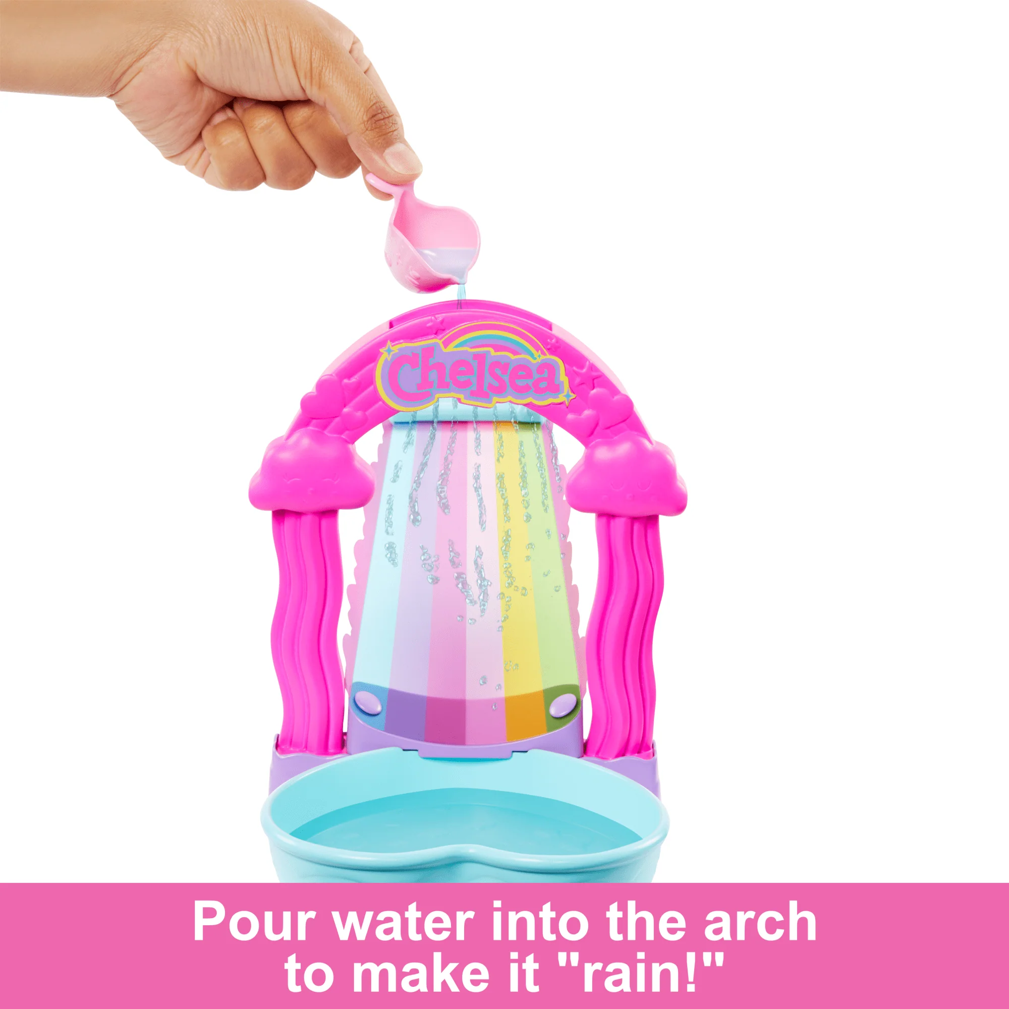 Barbie Chelsea Rainbow “Raining” Water Slide Toy Playset With Doll, Pup, & Accessories - Image 2