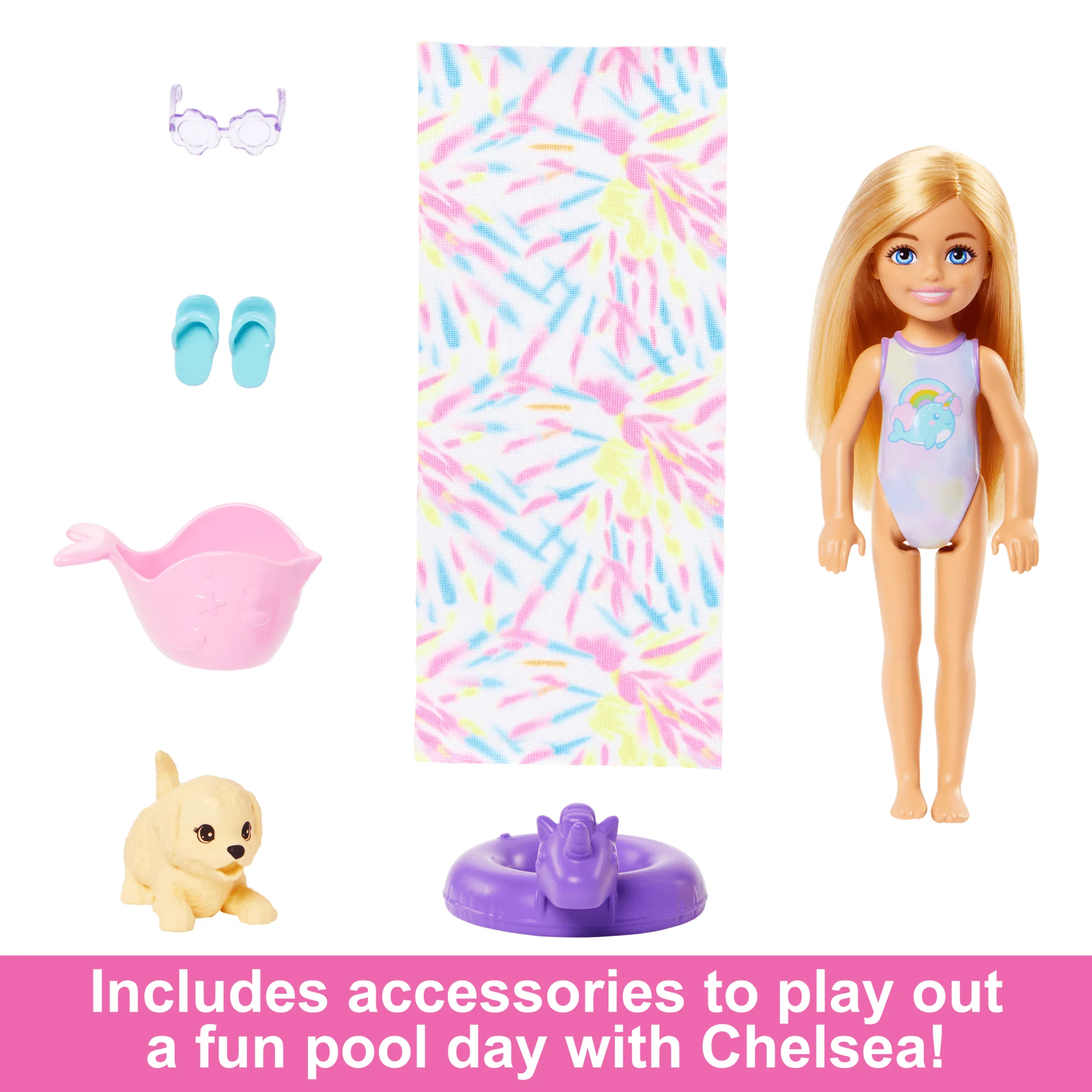 Barbie Chelsea Rainbow “Raining” Water Slide Toy Playset With Doll, Pup, & Accessories - Image 3