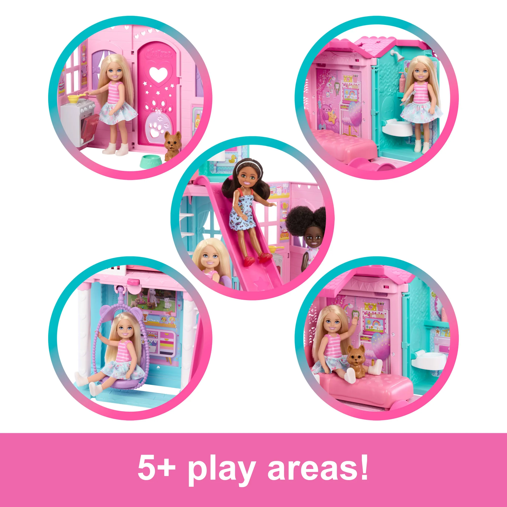Barbie Chelsea Pop-Up Doll House With Doll & 15+ Accessories, House Expands To 17+ X 13+ Inches - Image 2