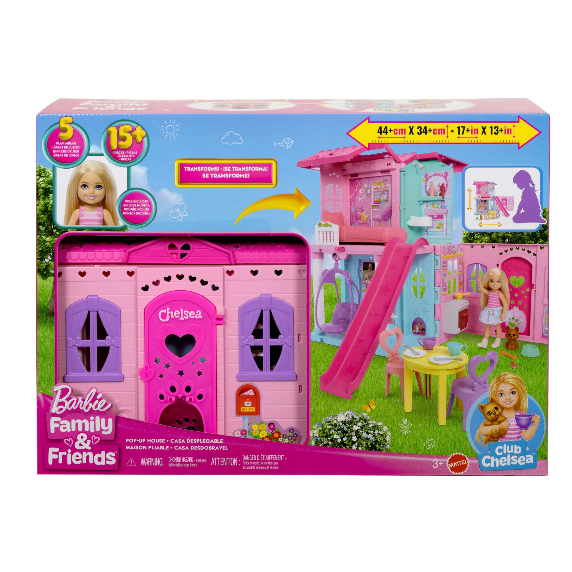 Barbie Chelsea Pop-Up Doll House With Doll & 15+ Accessories, House Expands To 17+ X 13+ inches - Image 6