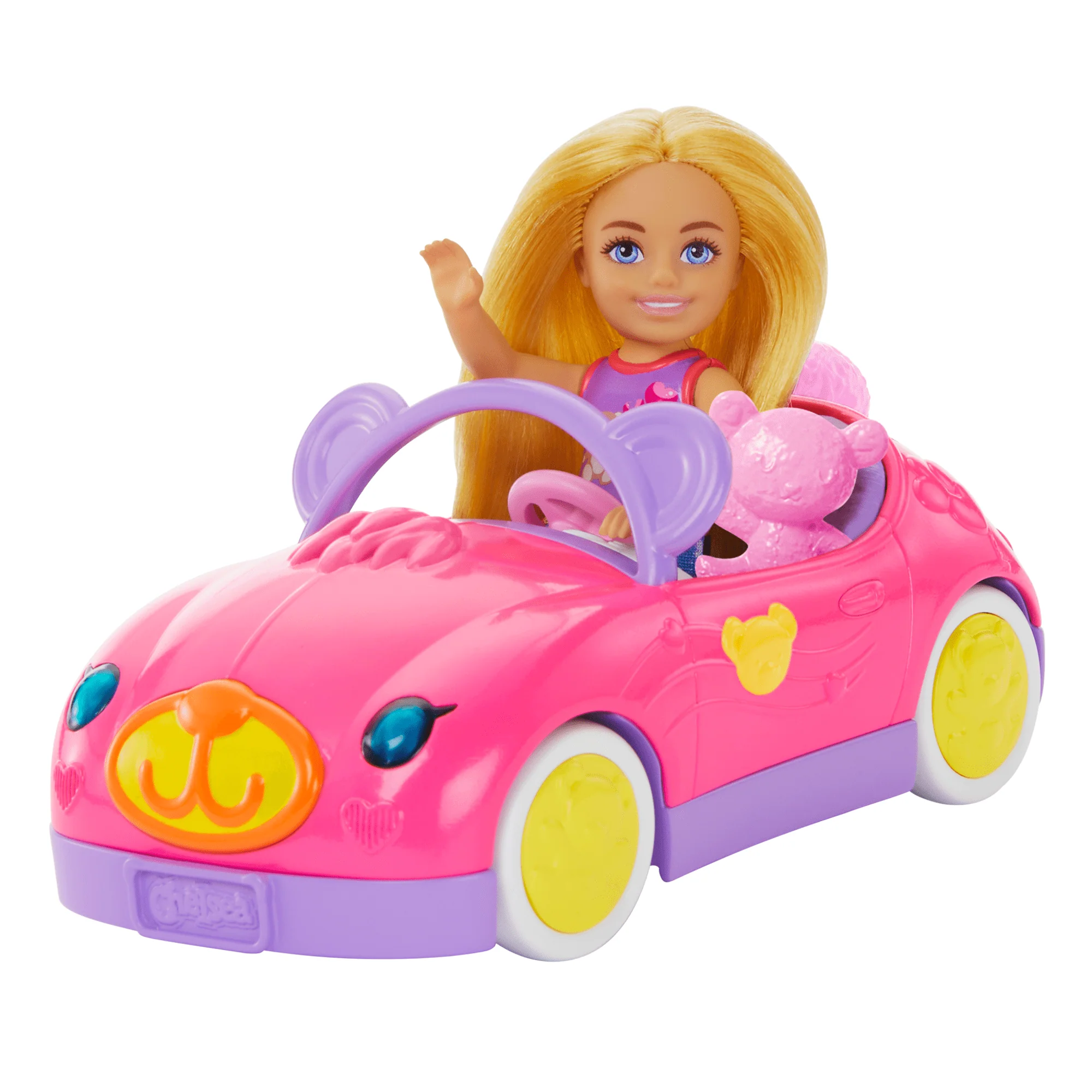 Barbie-Chelsea et Son Cabriolet-Coffret Poupée Blonde, Ours en Peluche - Image 2